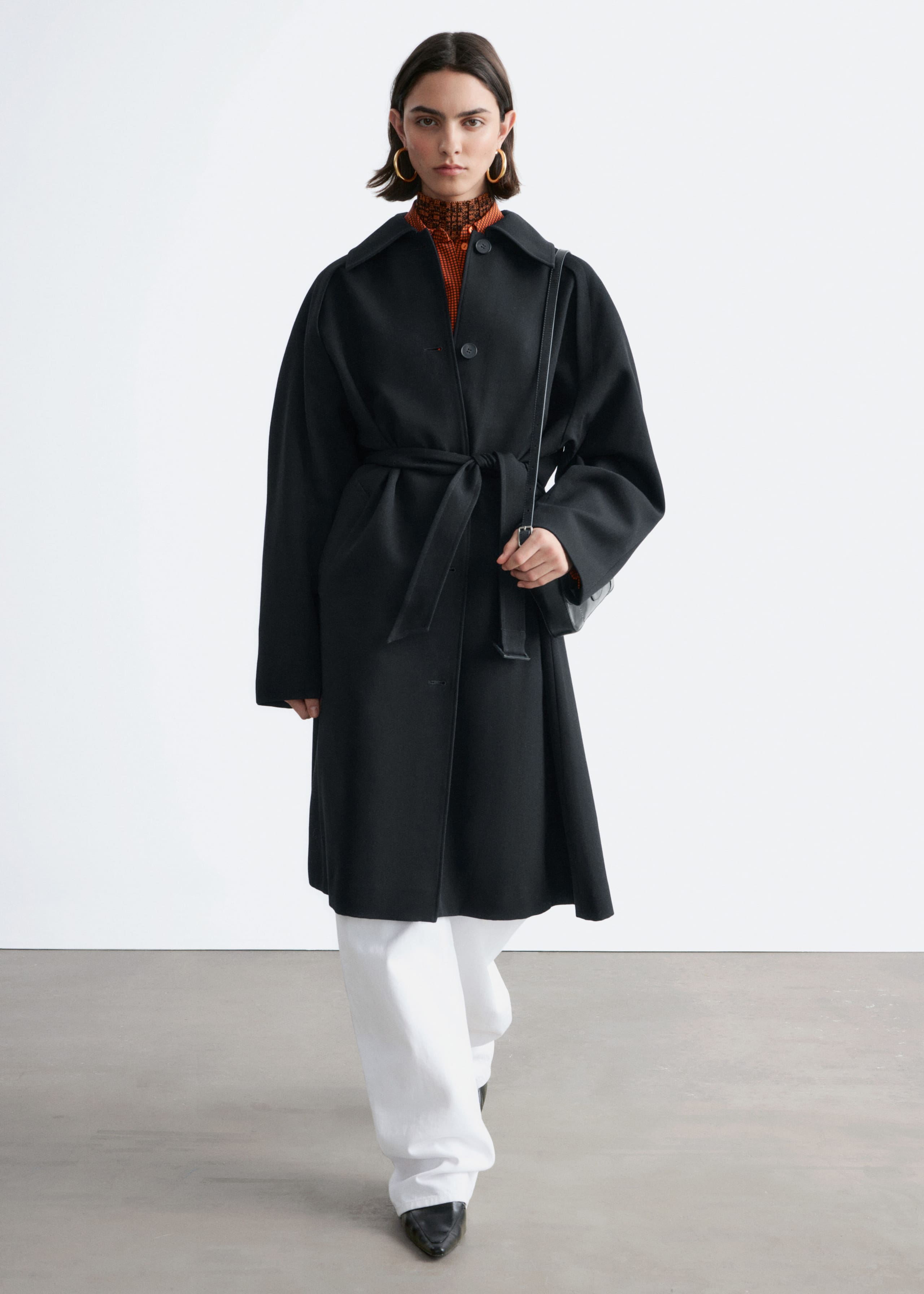 Image of Trenchcoat aus Wolle mit Bindegürtel