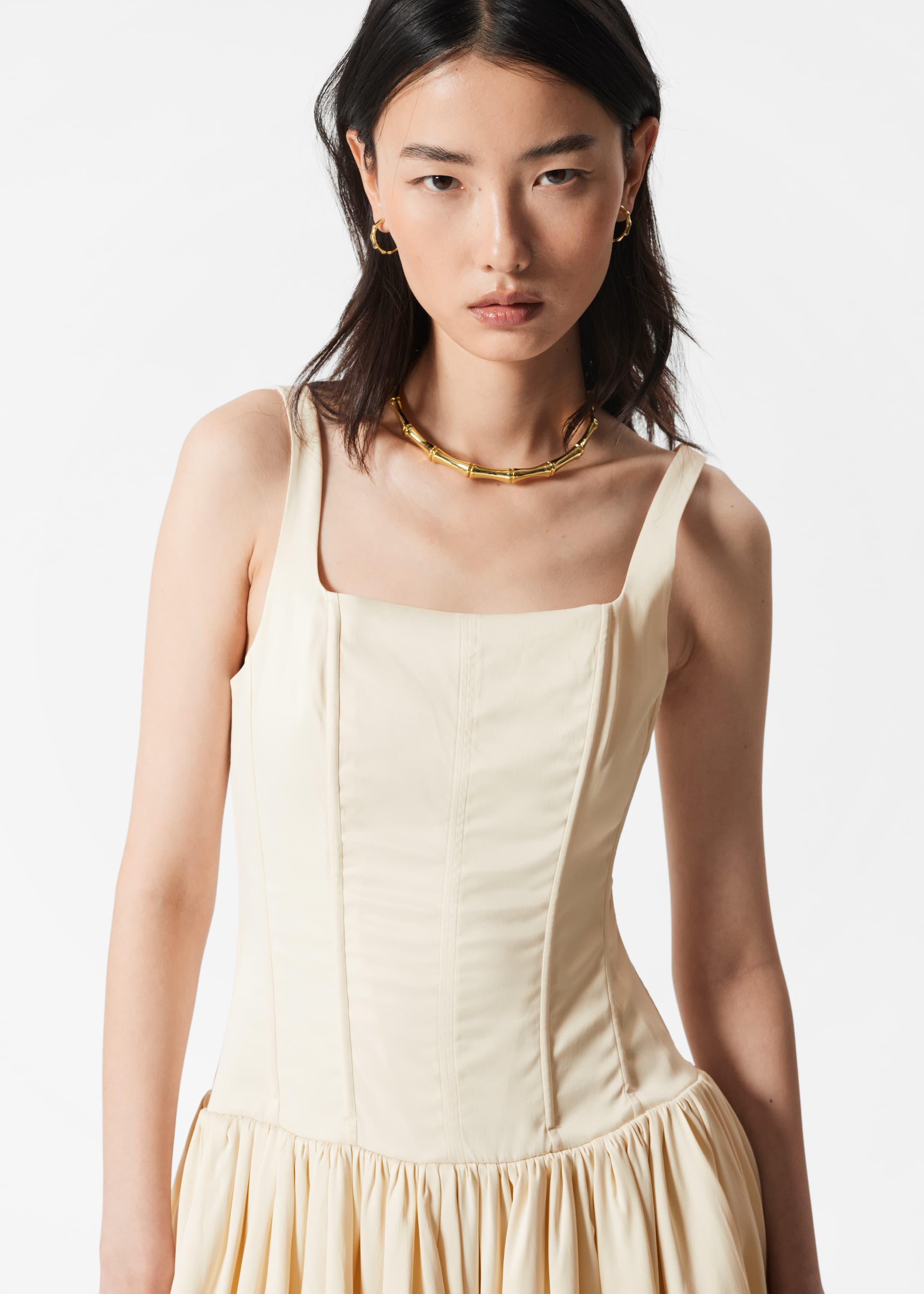 Zobrazit větší obrázek: Corset Bubble Mini Dress - Krémová - ŽENY | H&M CZ 3