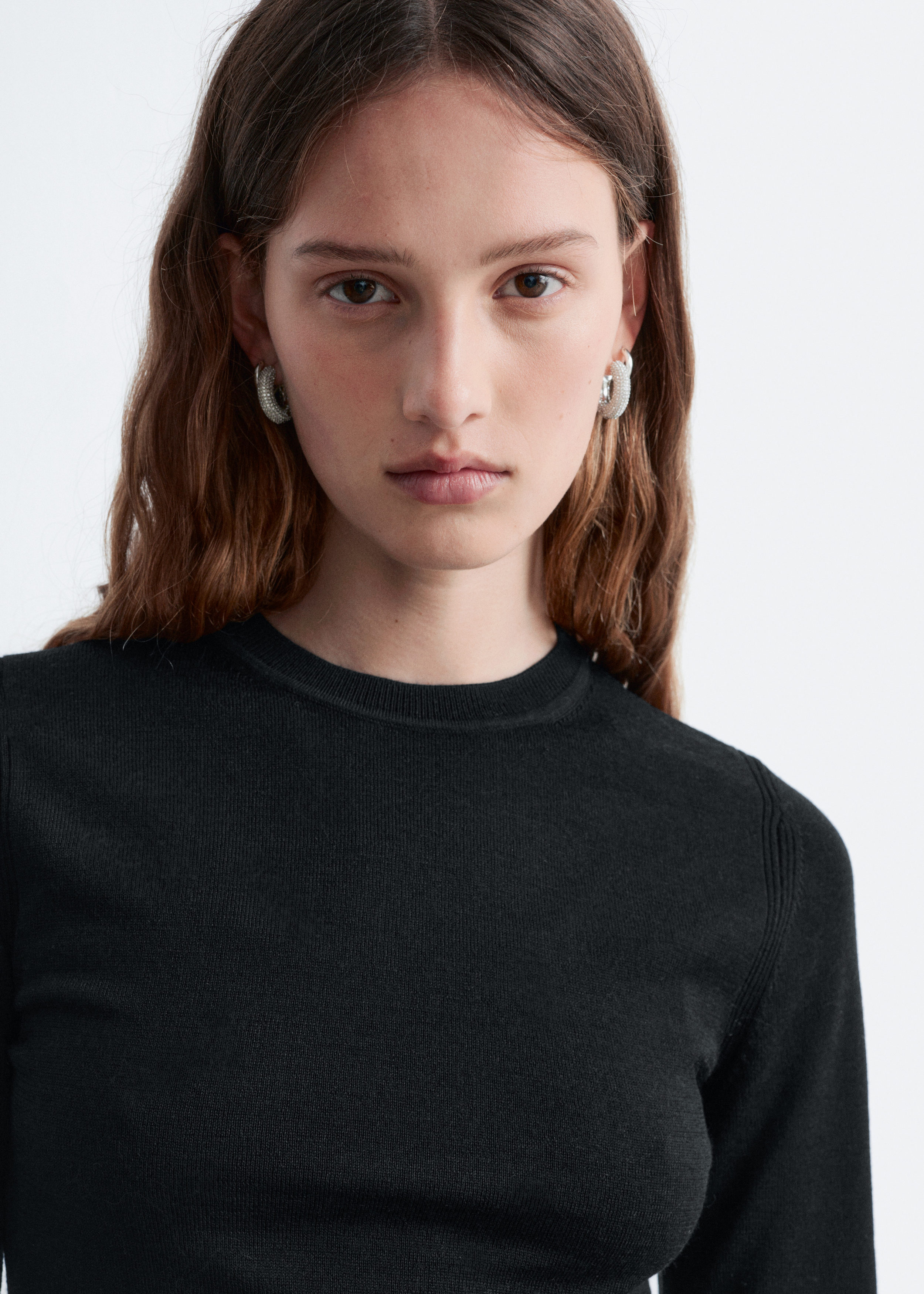 Don't tell anyone MERINO WOOL TOPS ブラック Long-Sleeve Merino Wool Top - Black - & Other Stories US