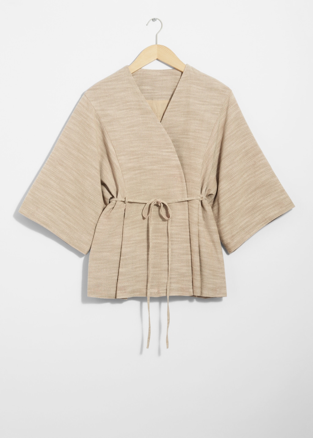 Belted Silk-Blend Jacket - Beige - Still Life