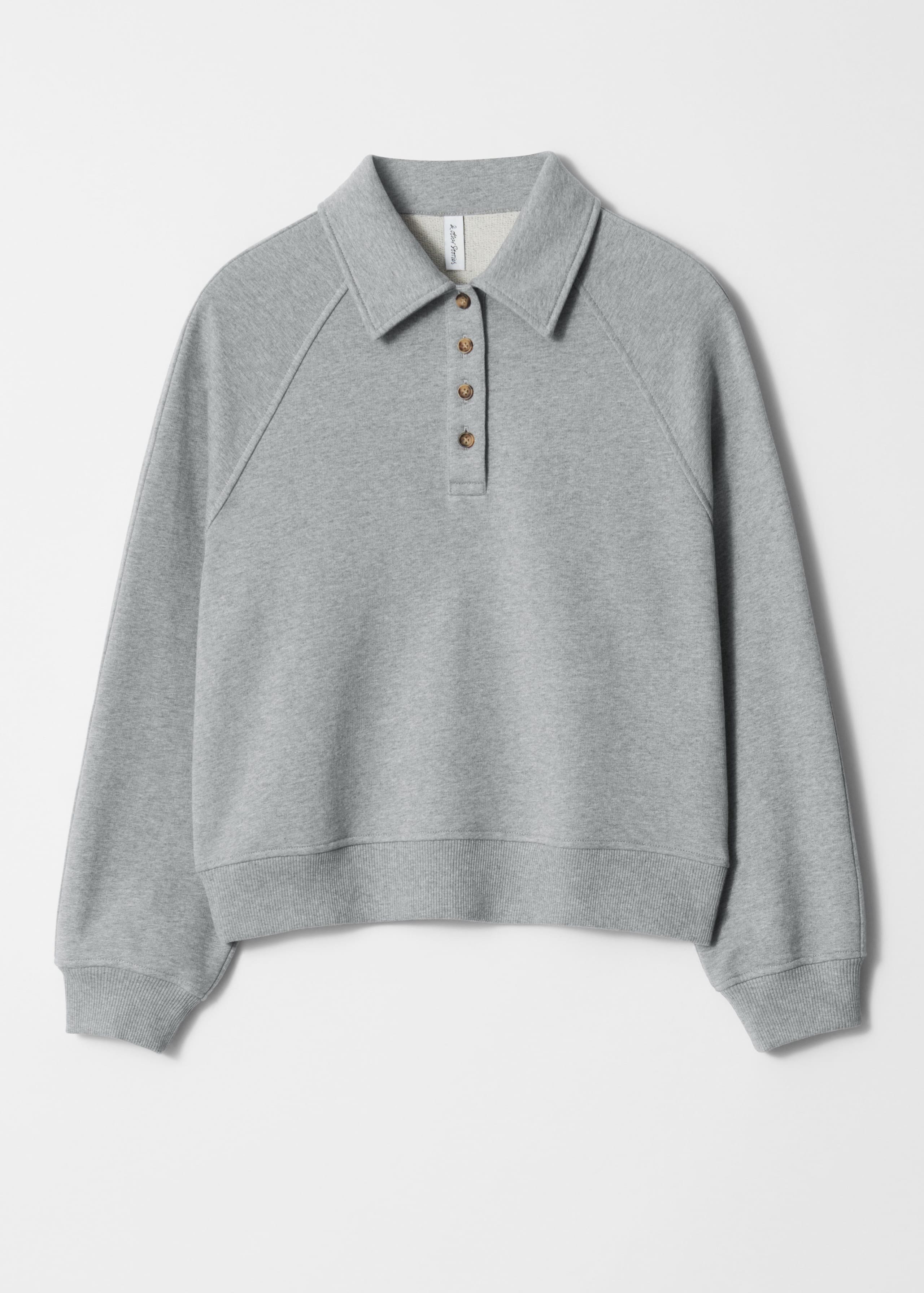 Collared Polo Sweatshirt - Brown - Still Life
