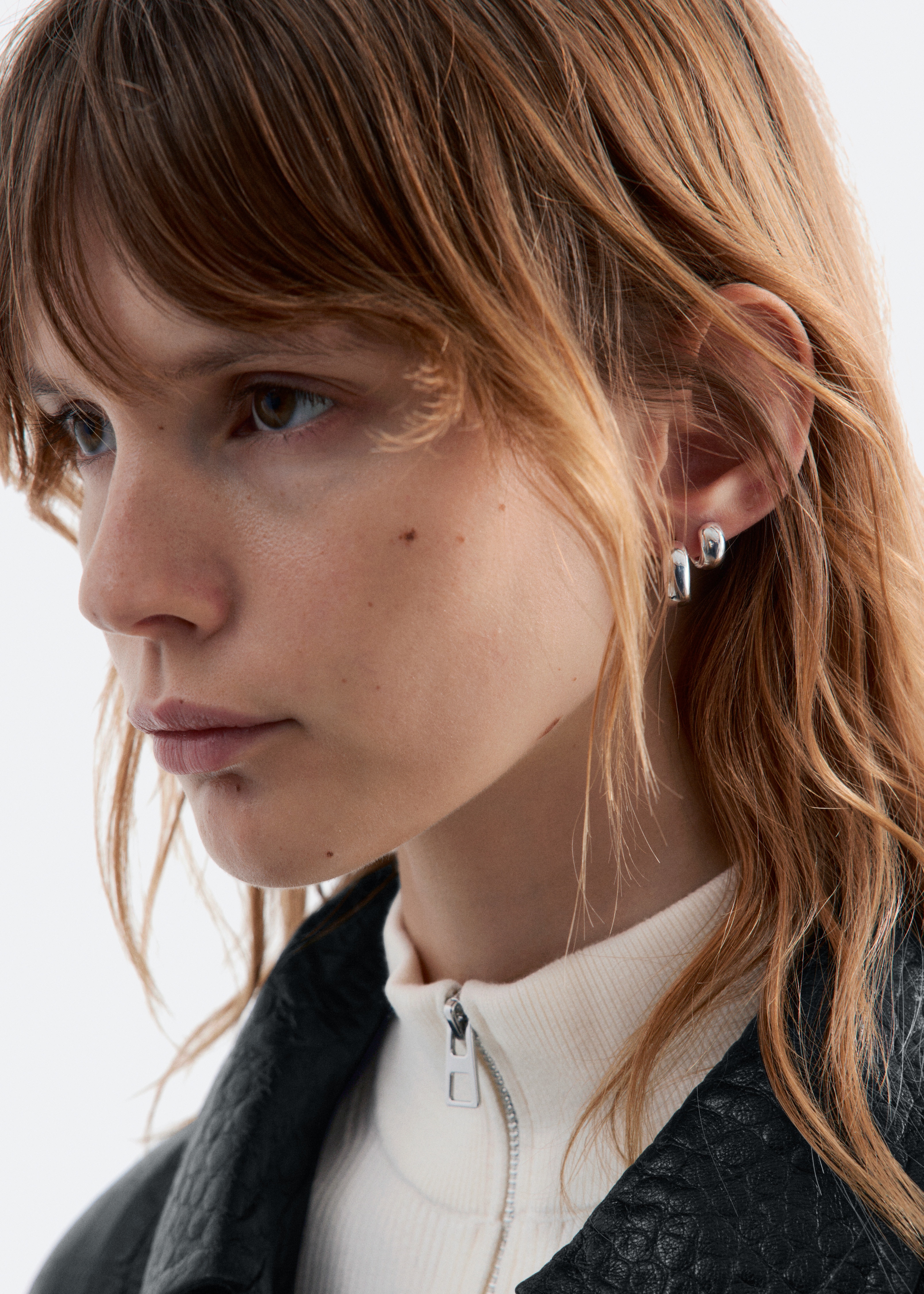 Conjunto de argolas volumosas - Prateado/Dourado