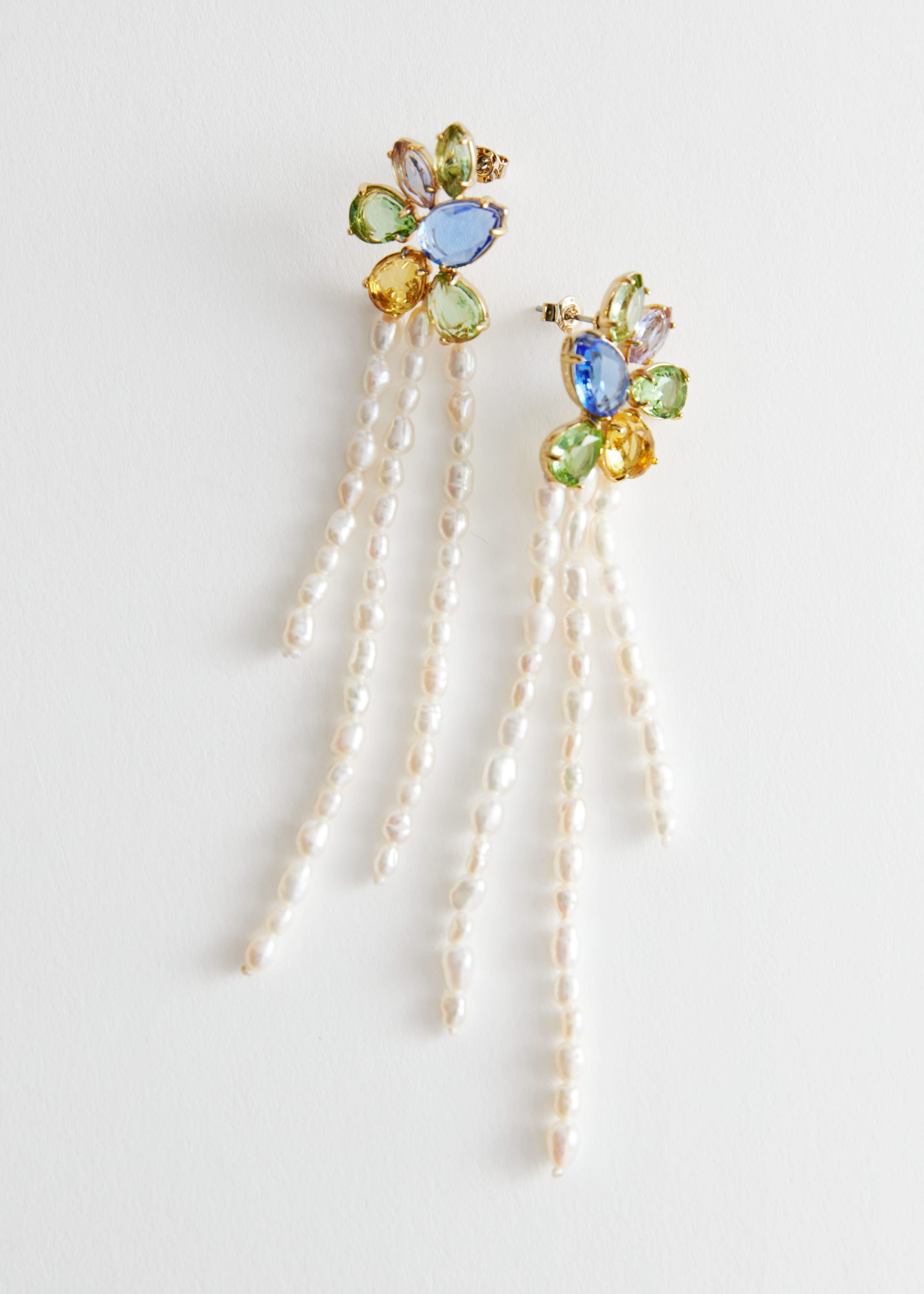 PearlandGemstonePendantEarrings - White and Multi - Natura morta