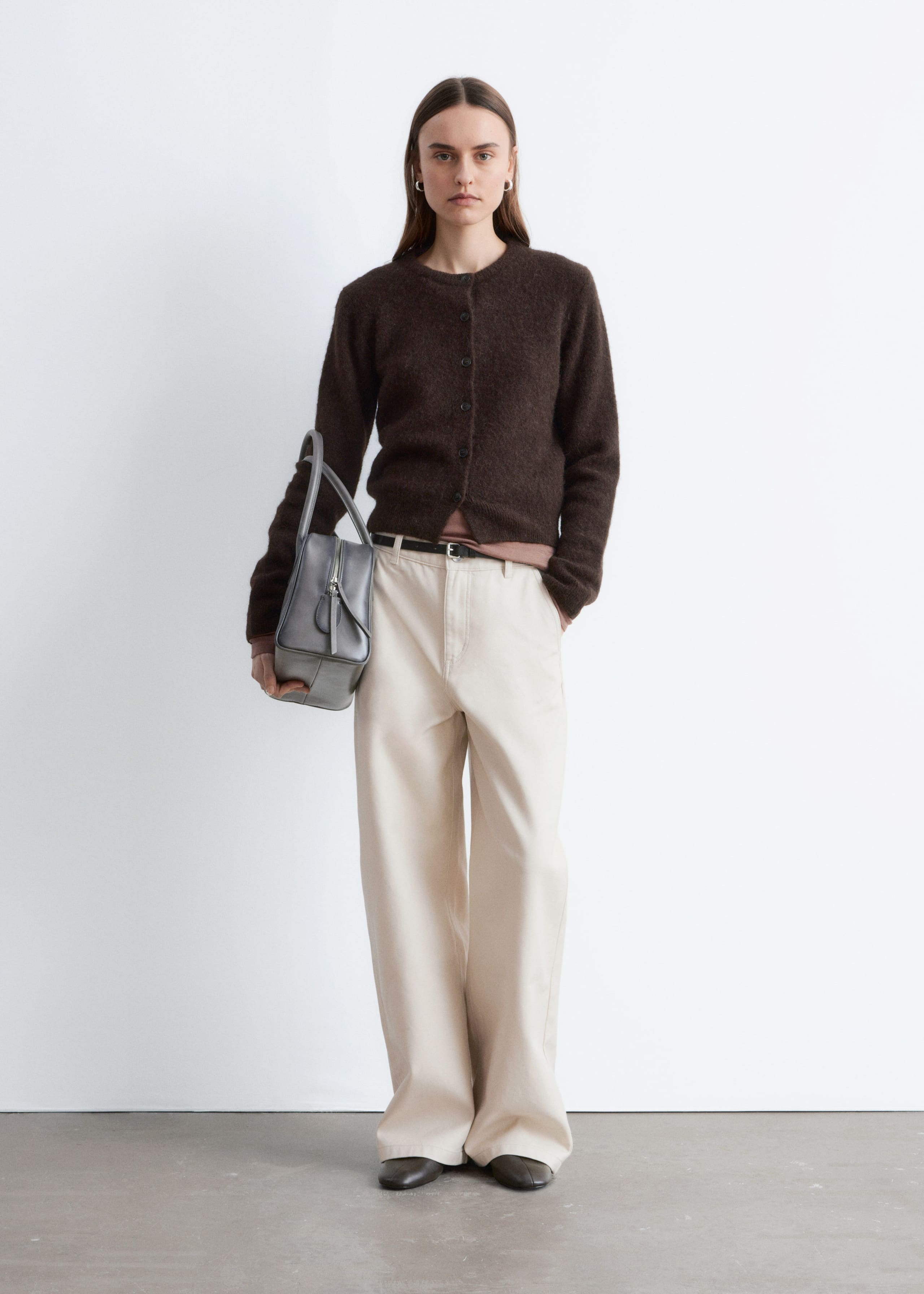 Wide-Leg Cotton Trousers - Rust Brown - Lookbook