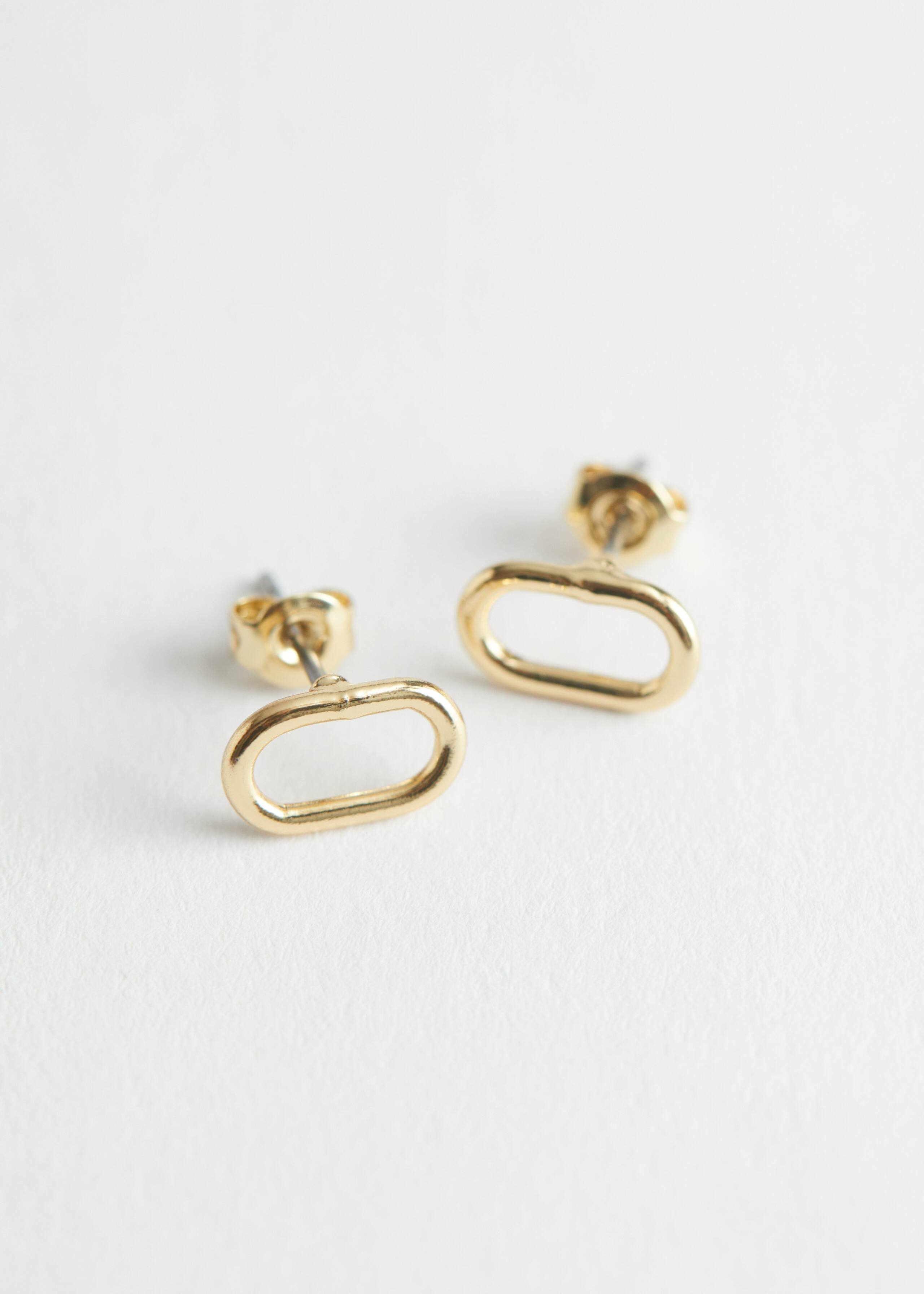 Oval Stud Earrings - Gold - Bodegón