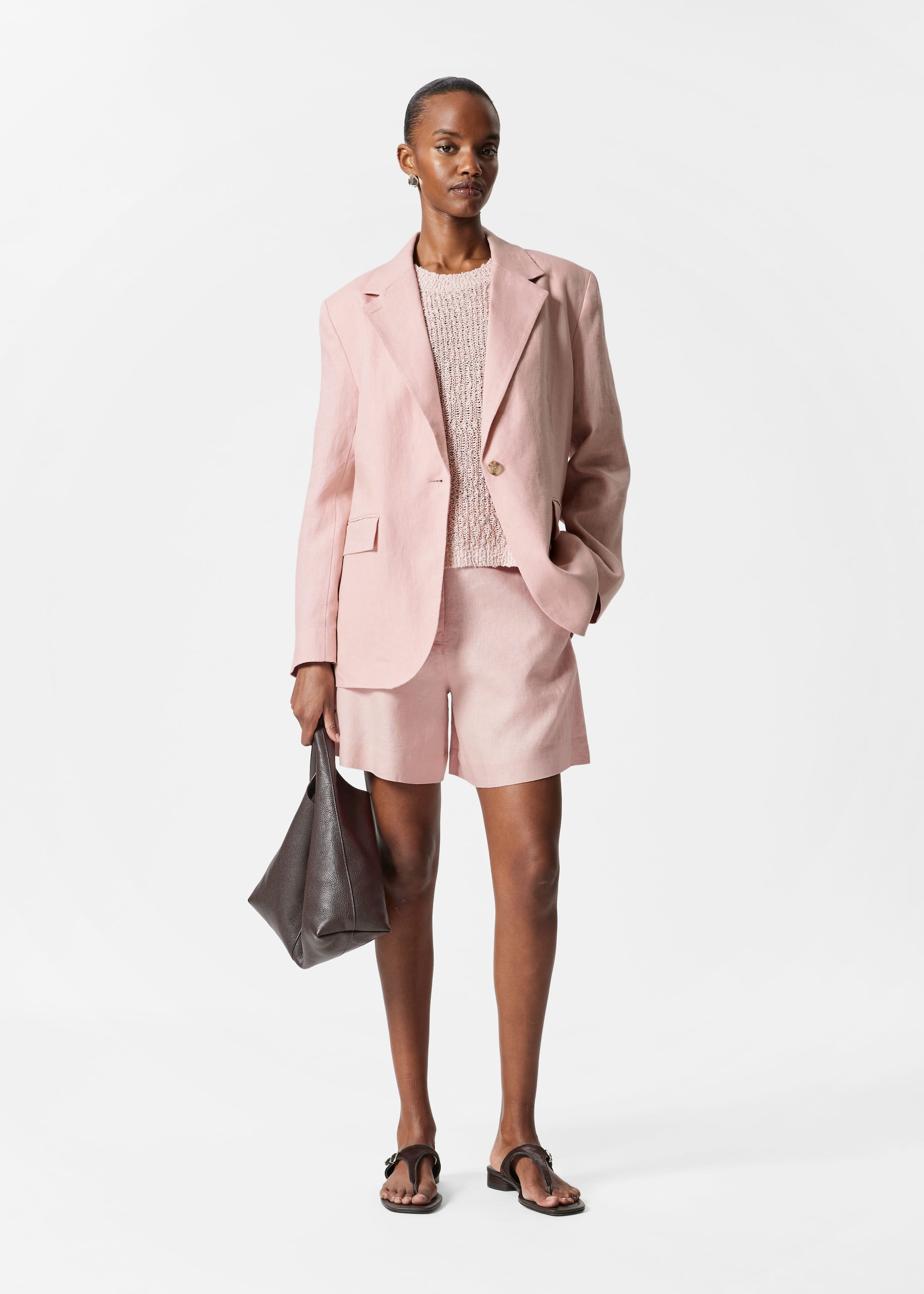 Visualizza immagine più grande: Shorts in lino - Rosa chiaro - DONNA | H&M IT 1