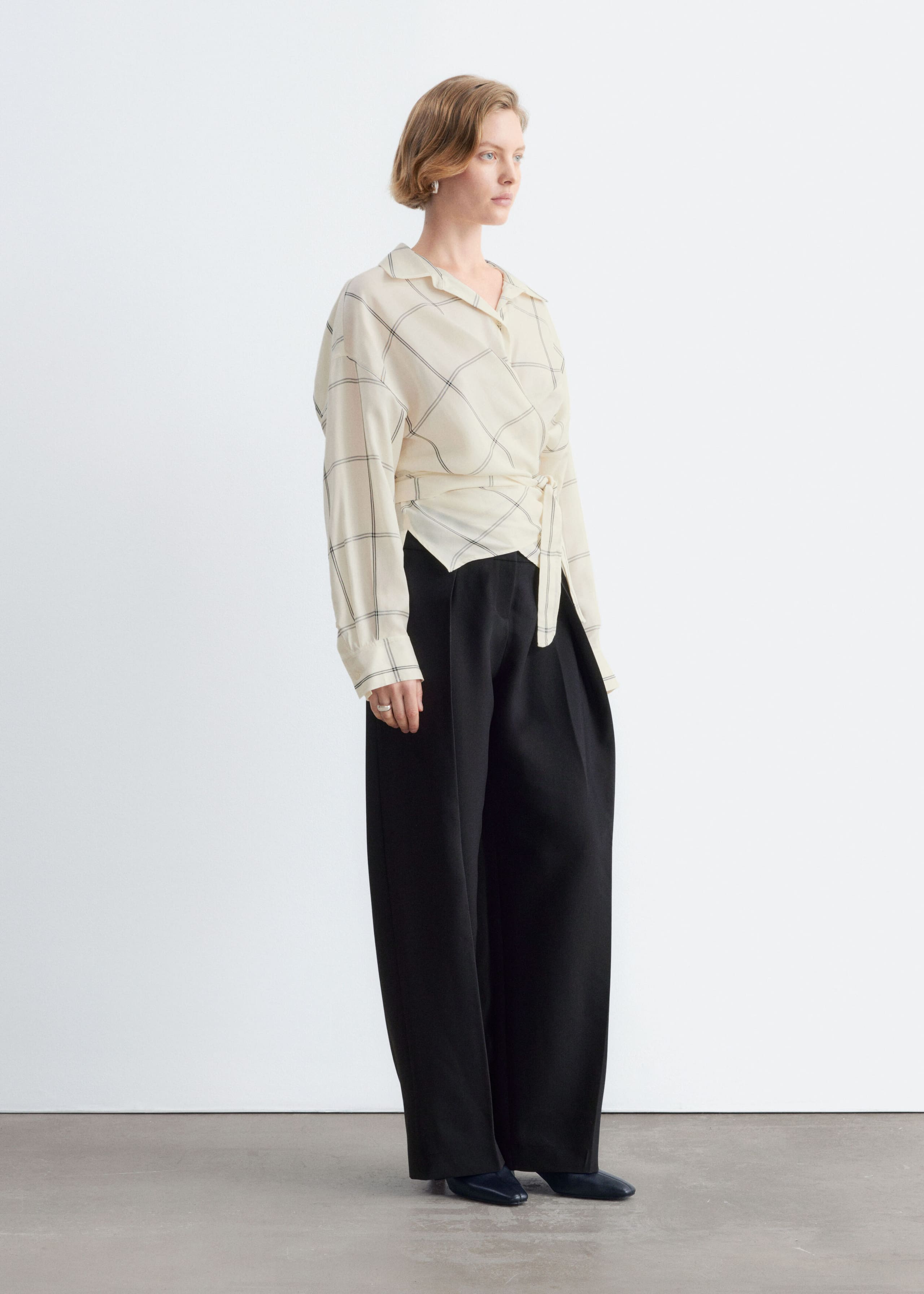 Tie-Waist Shirt - Blue/White Stripes - Lookbook