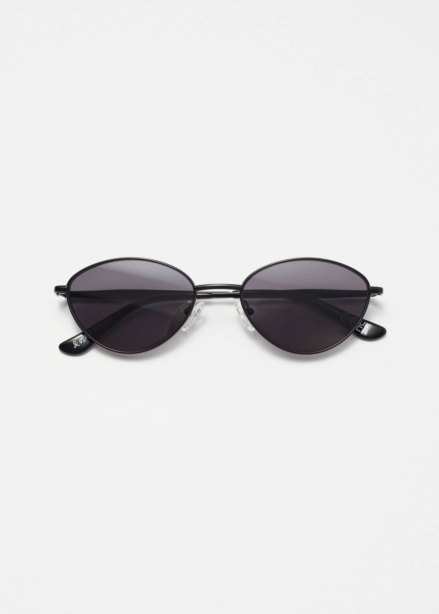 Gafas de sol metálicas de montura ovalada - Negro