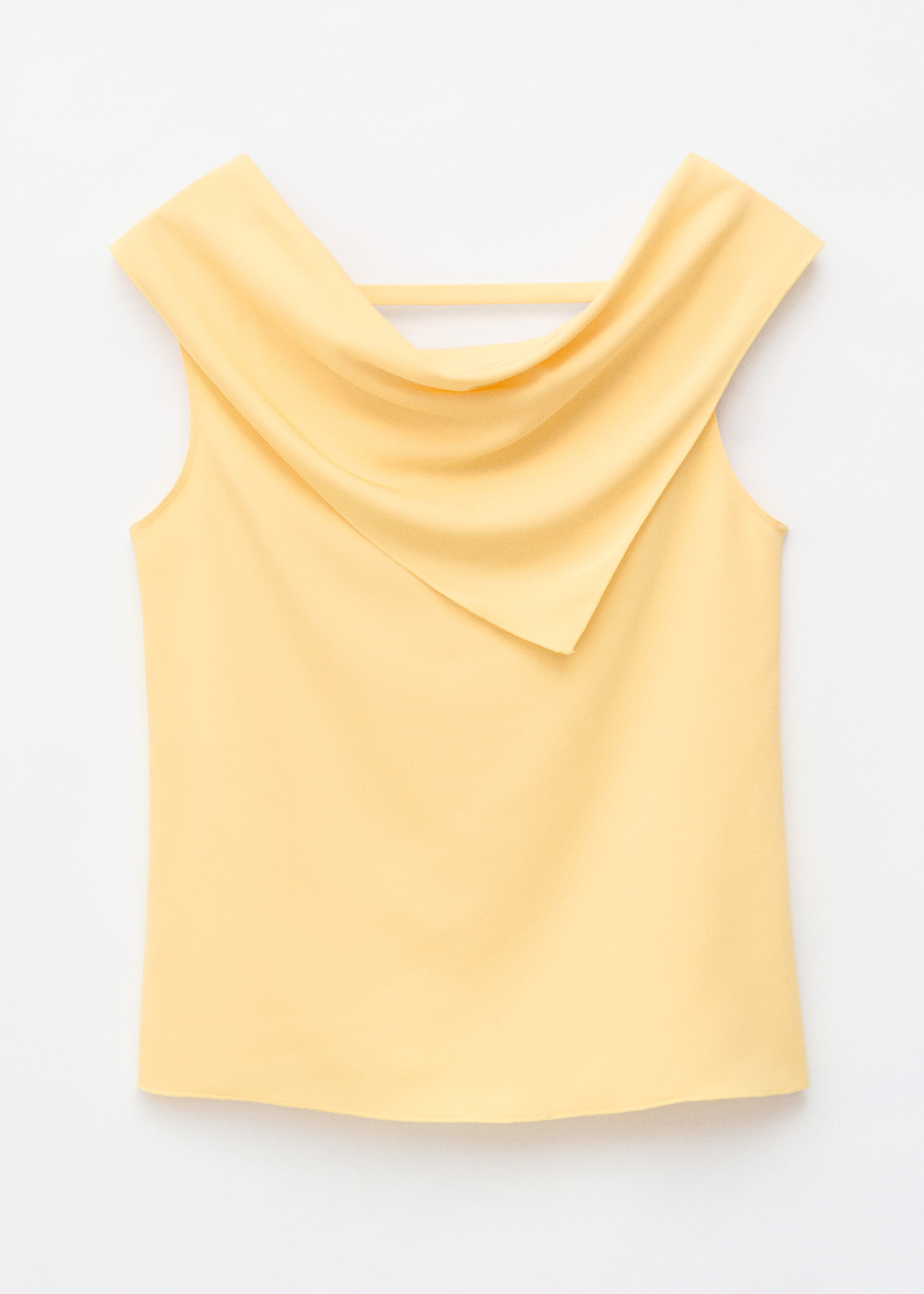 Top sin mangas con detalle de pañuelo - Amarillo claro