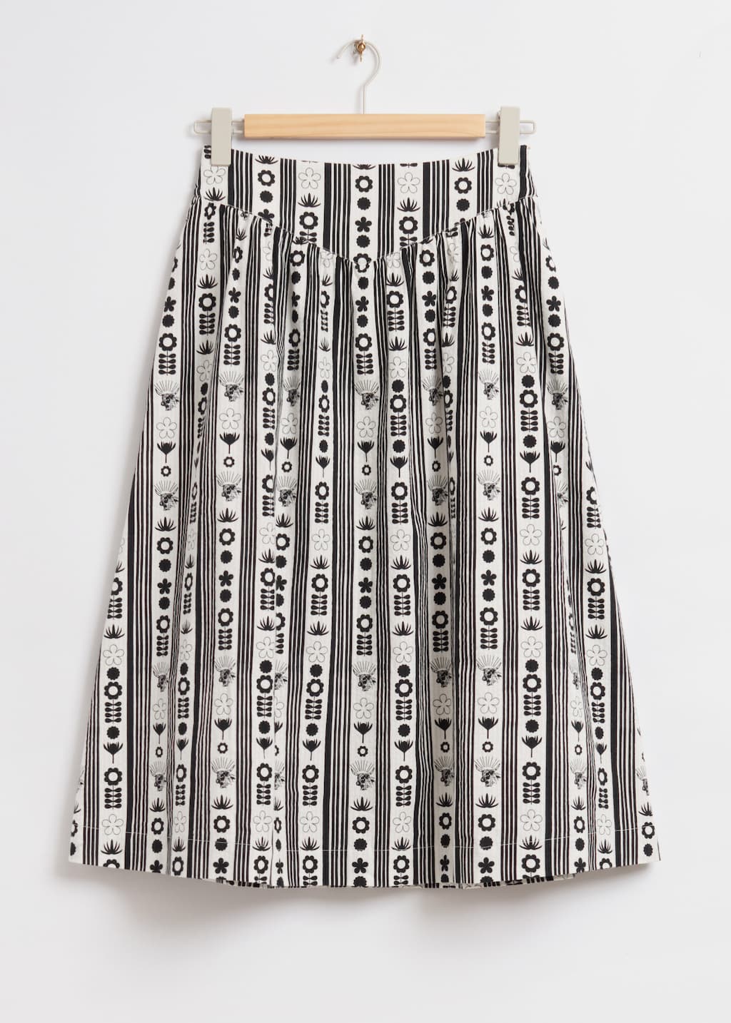 StructuredGeometricPrintSkirt - Black/White Geometric Print - Bodegón