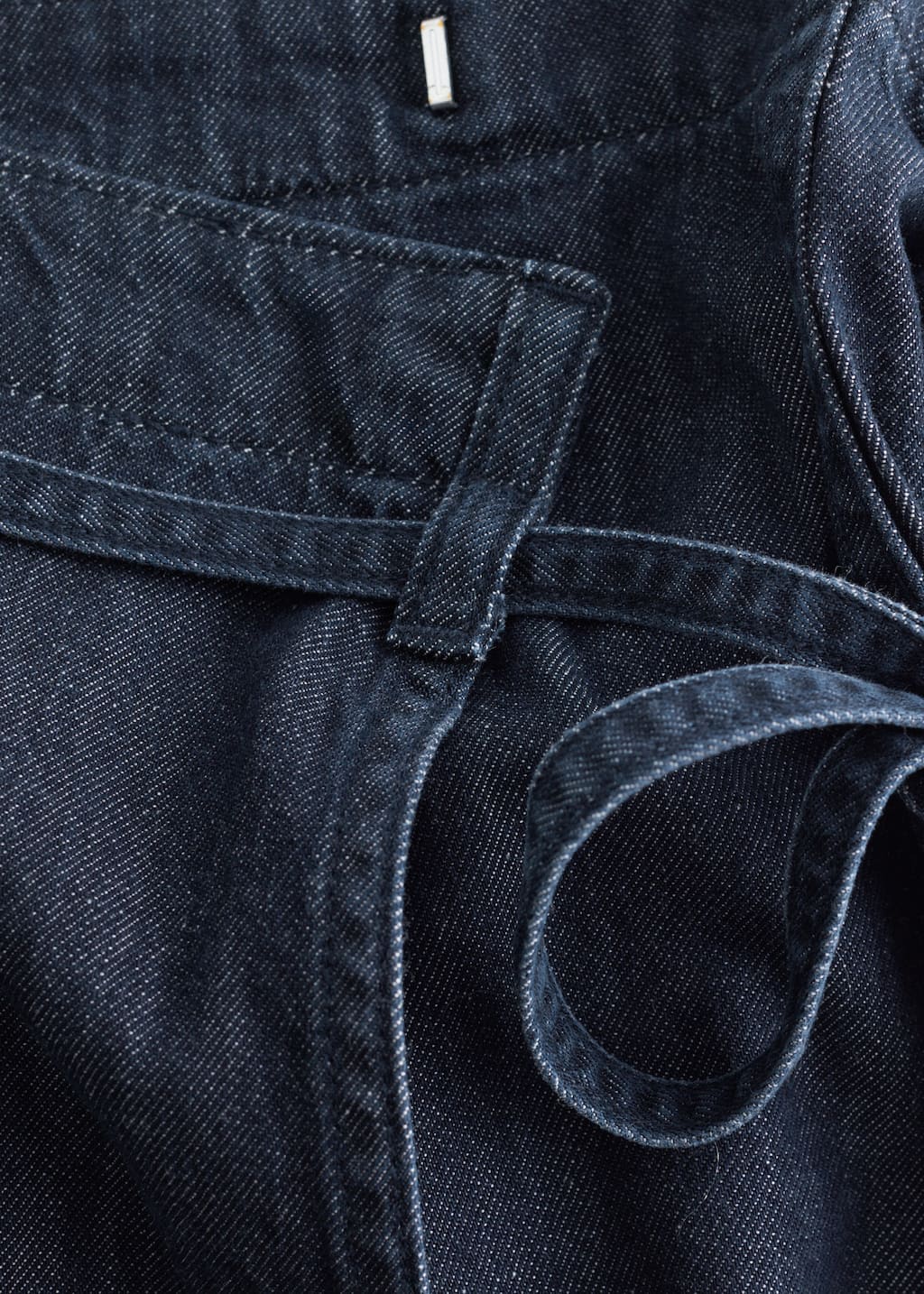 Image of Tie-Detail Denim Mini Skirt
