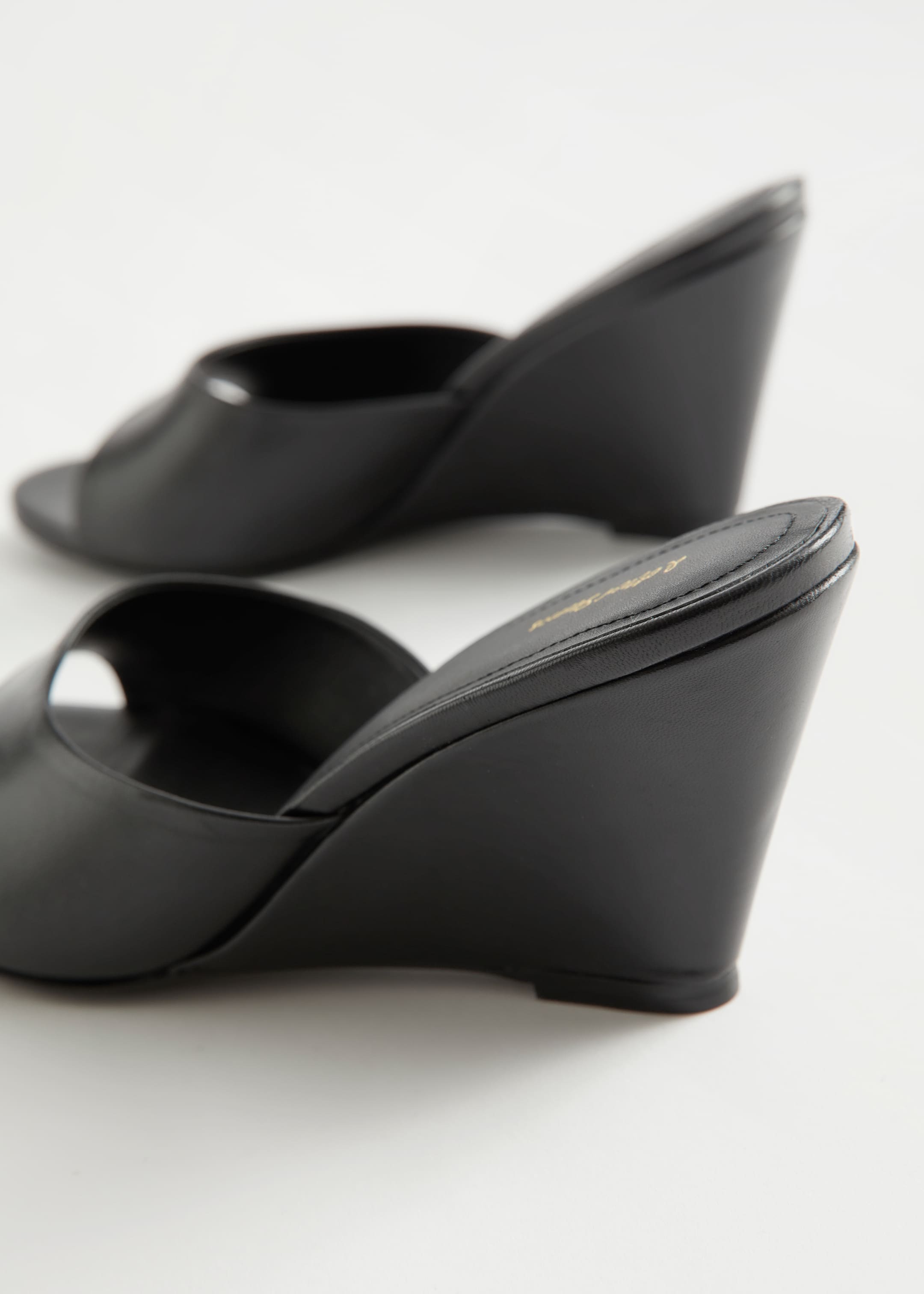 View larger image: Leather Wedge Sandals - Black - Ladies | H&M GB 3