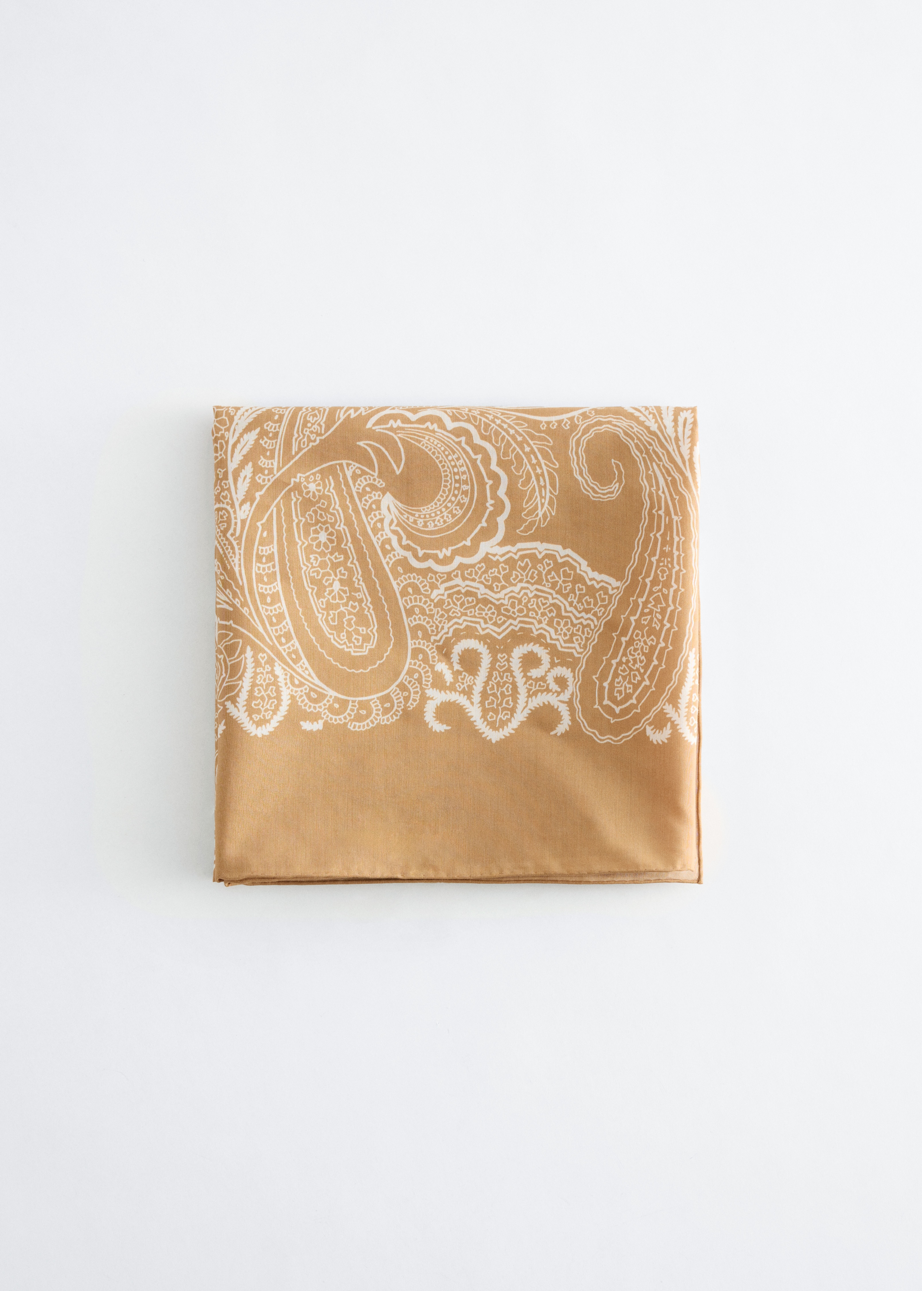 Großes Tuch aus Seiden-Mix mit Paisley-Muster - Beige/Paisleymuster