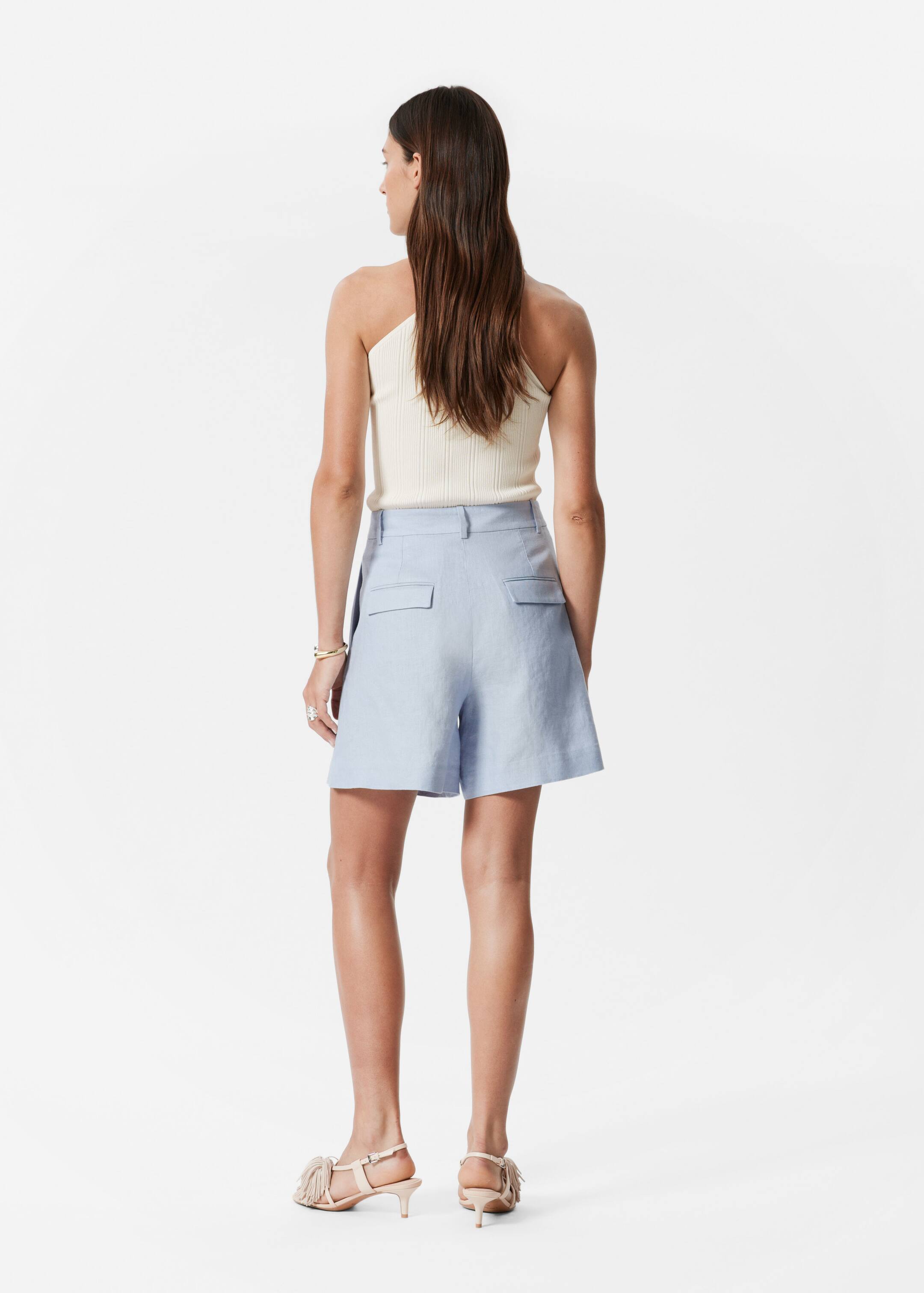 Visualizza immagine più grande: Shorts in lino - Azzurro - DONNA | H&M IT 3
