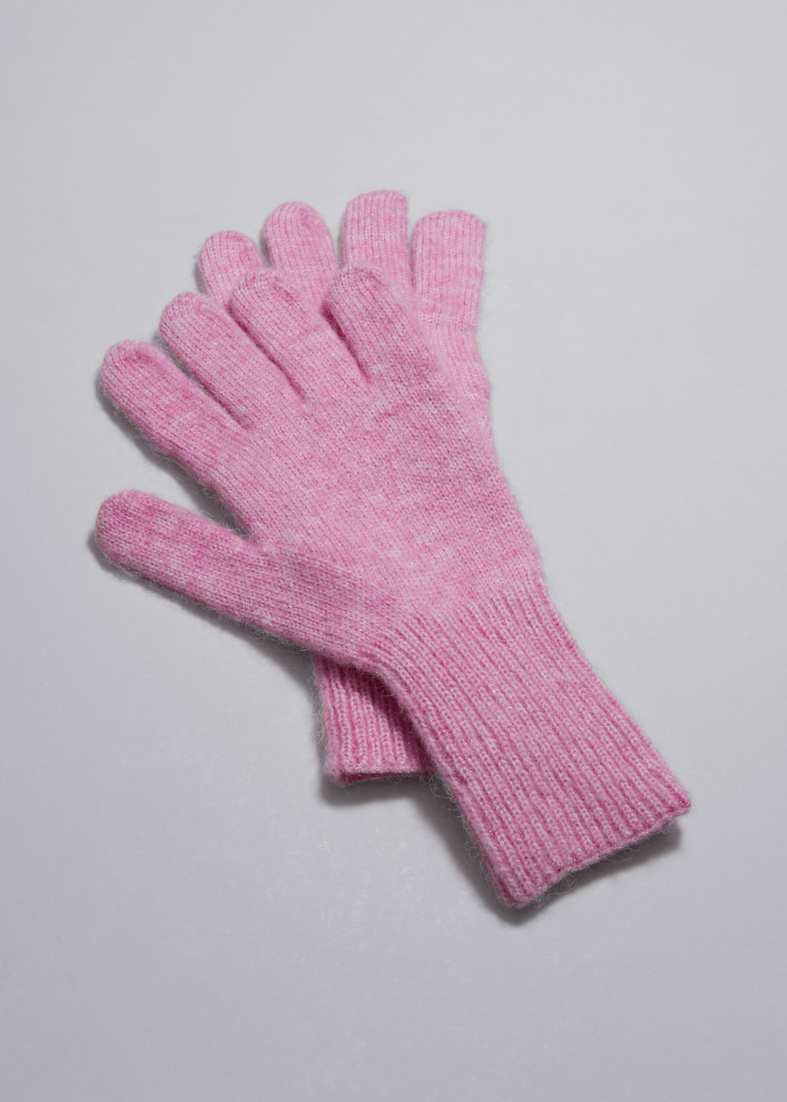 Mohair Wool Blend Gloves - Pink - Still Life