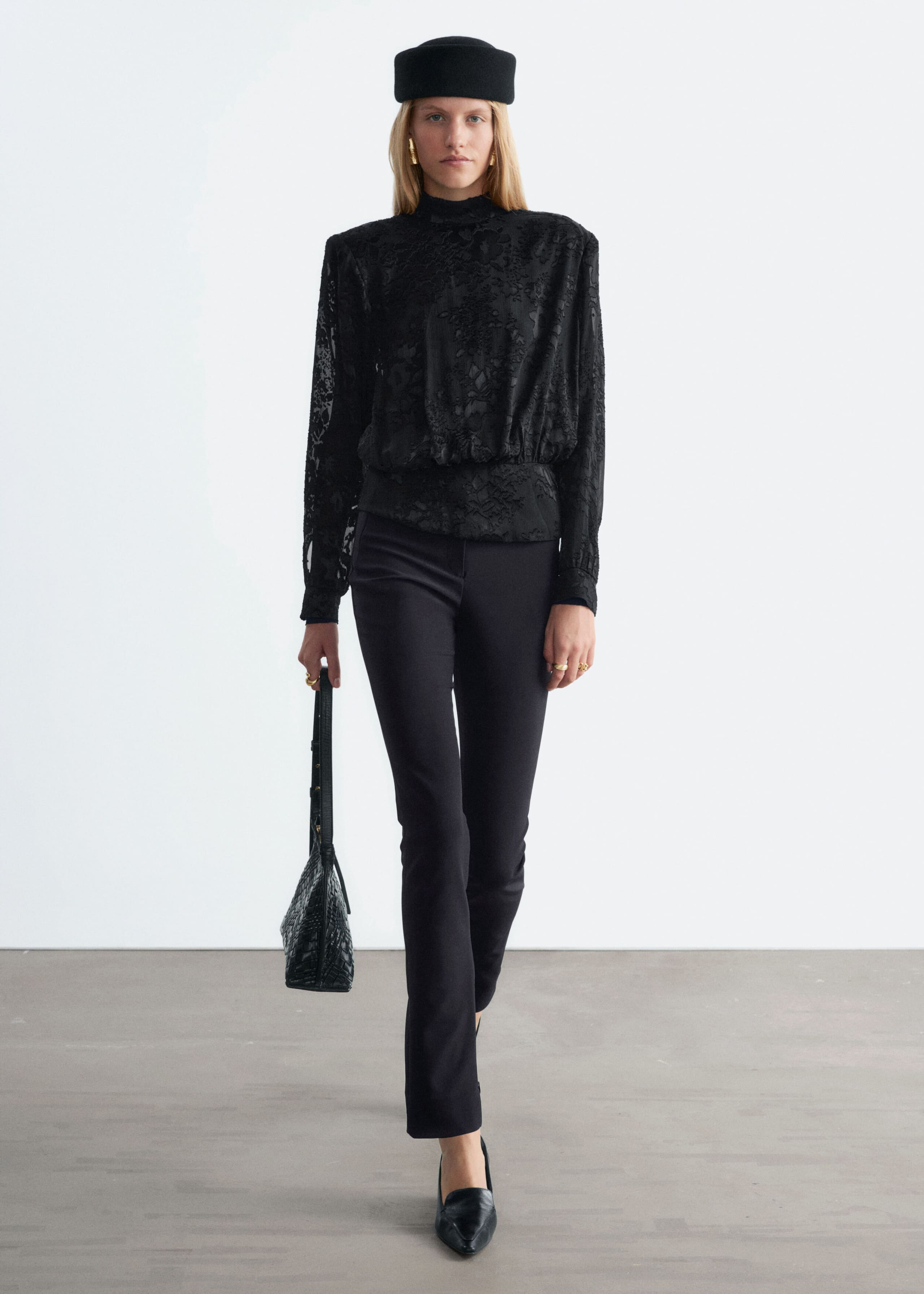 Silk-Blend Chiffon Blouse - Black - Lookbook