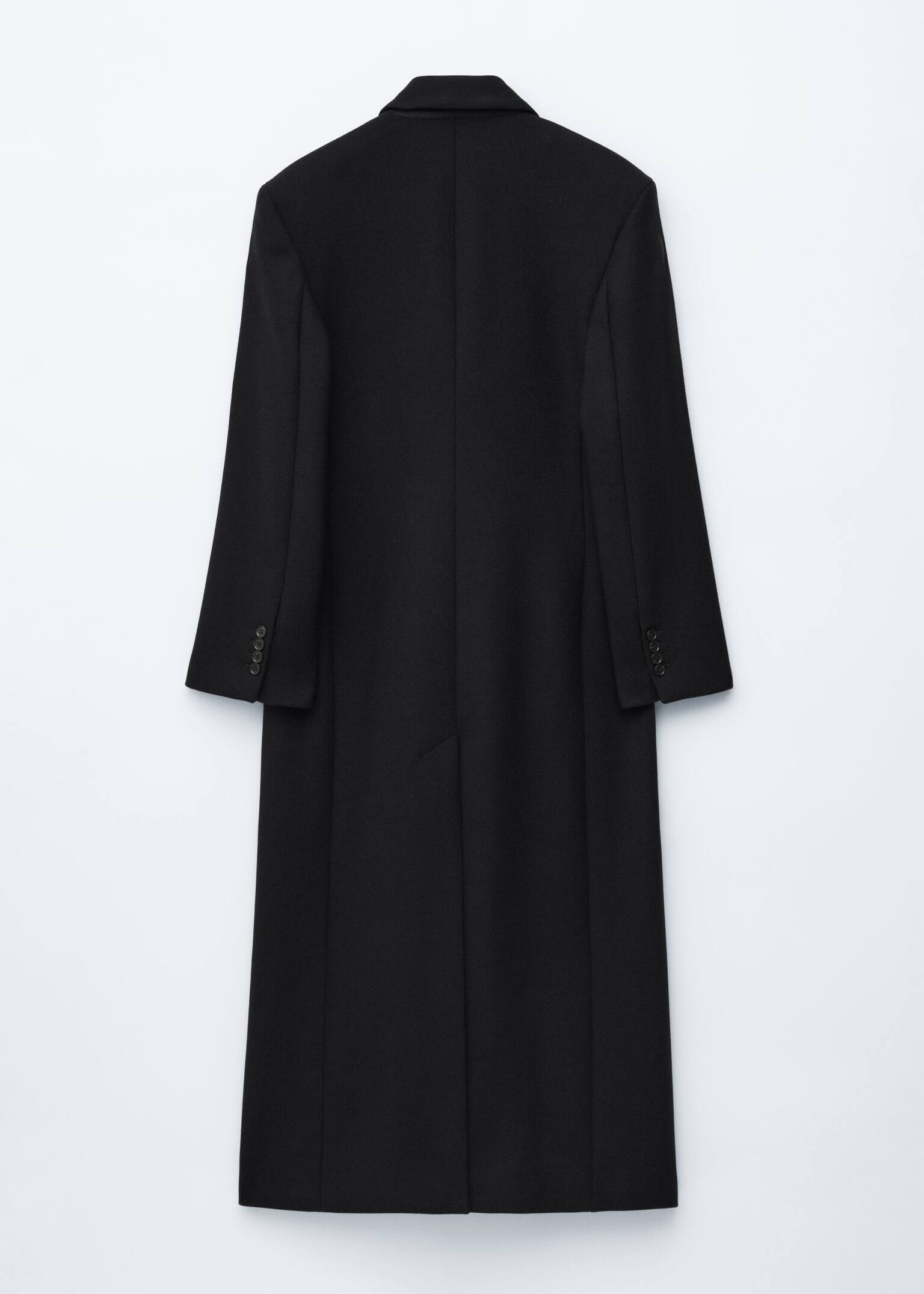 Long Wool Coat - Schwarz/Grau meliert - 8