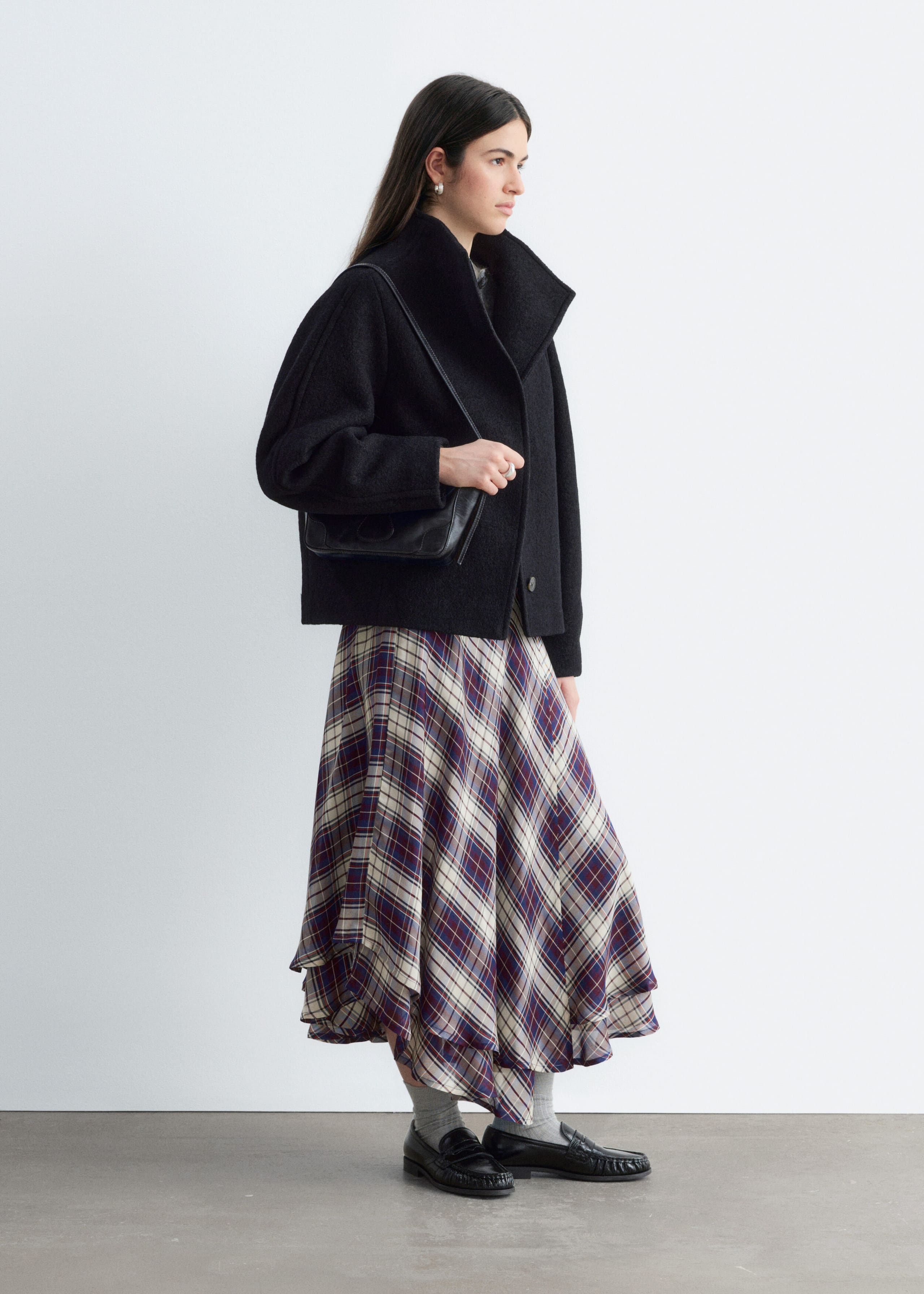 Asymmetric Wool Jacket - Black - Lookbook