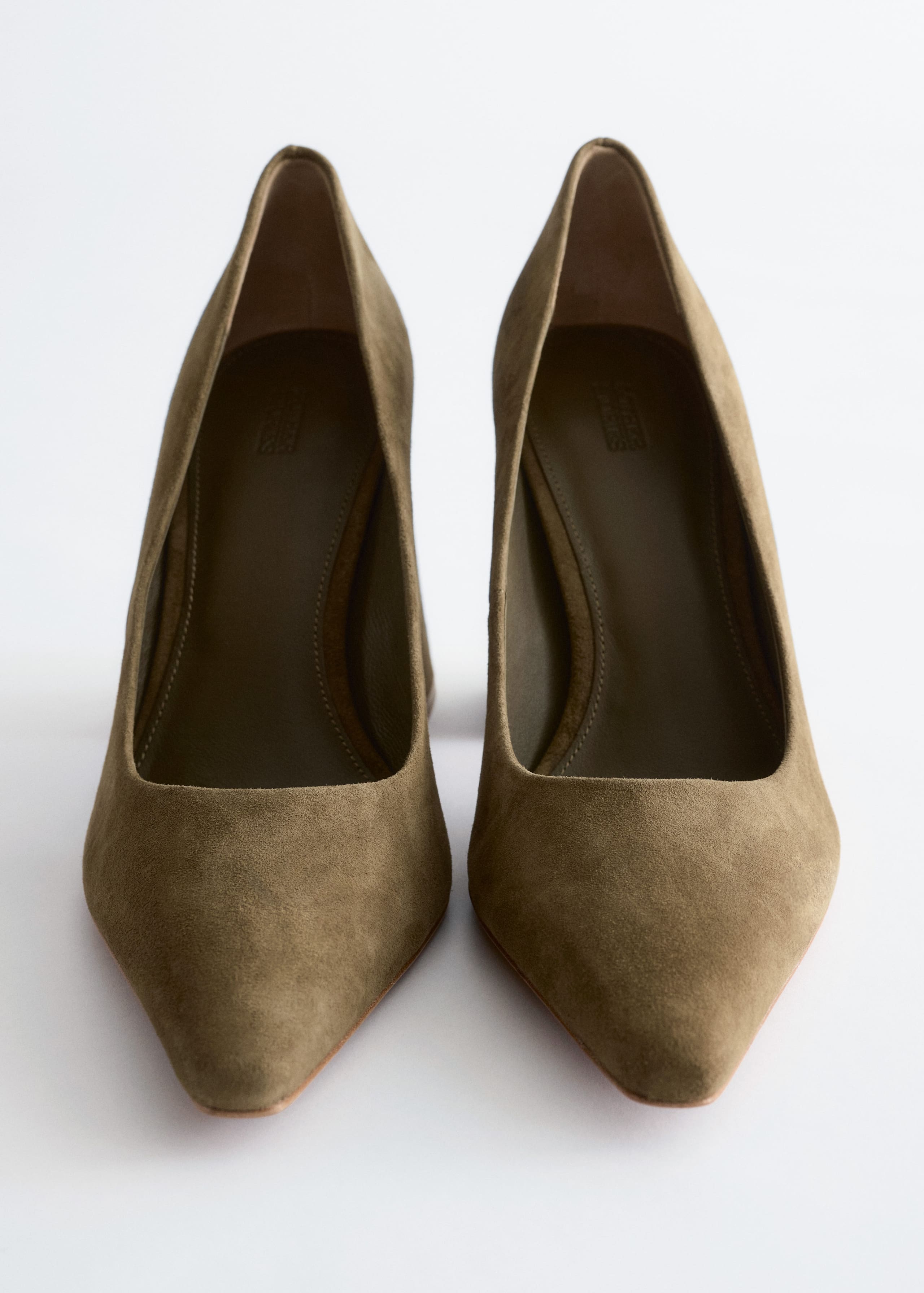 Image of Décolleté in pelle scamosciata con tacco a blocco