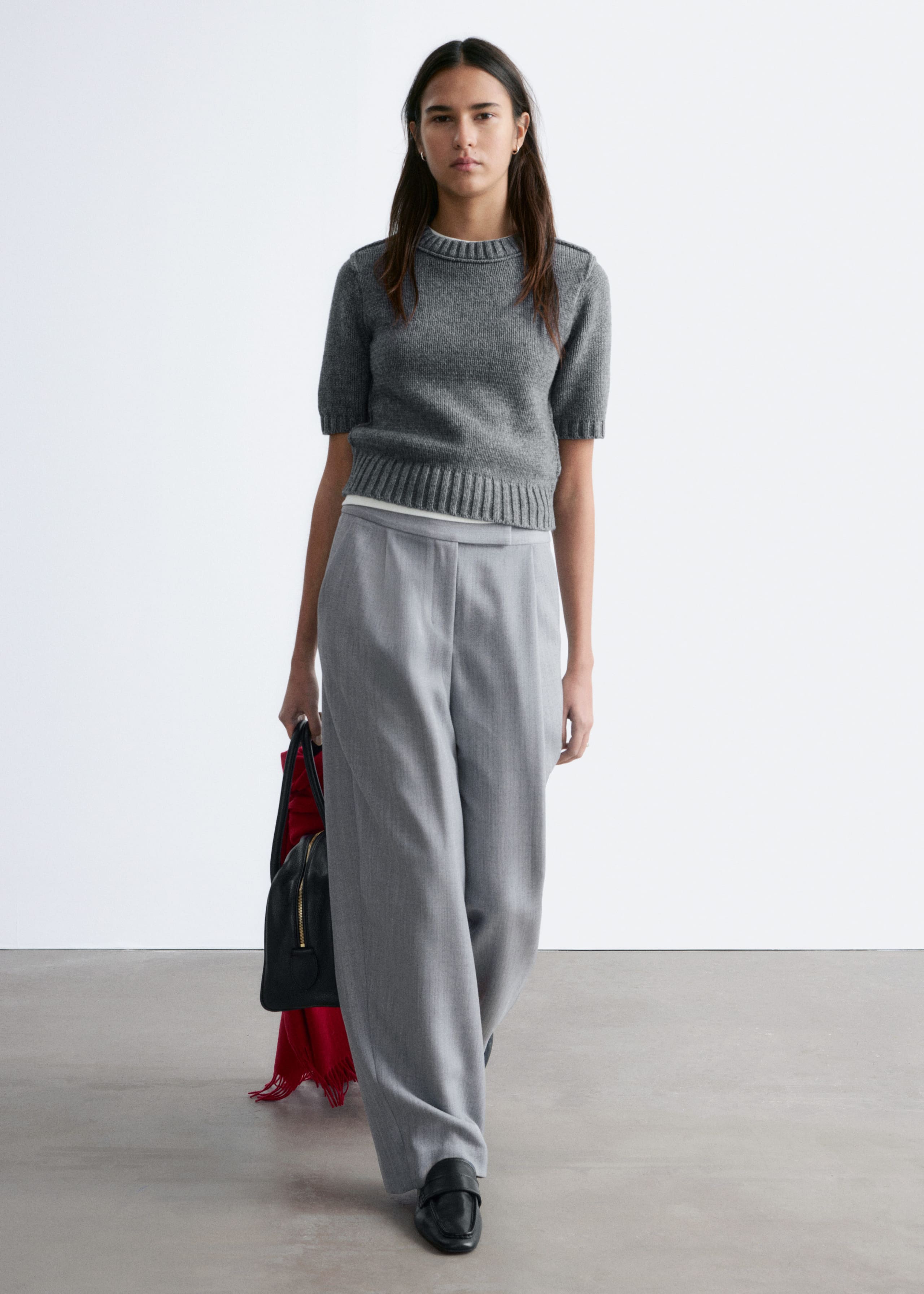 Image of Wool-Blend Tailored Trousers