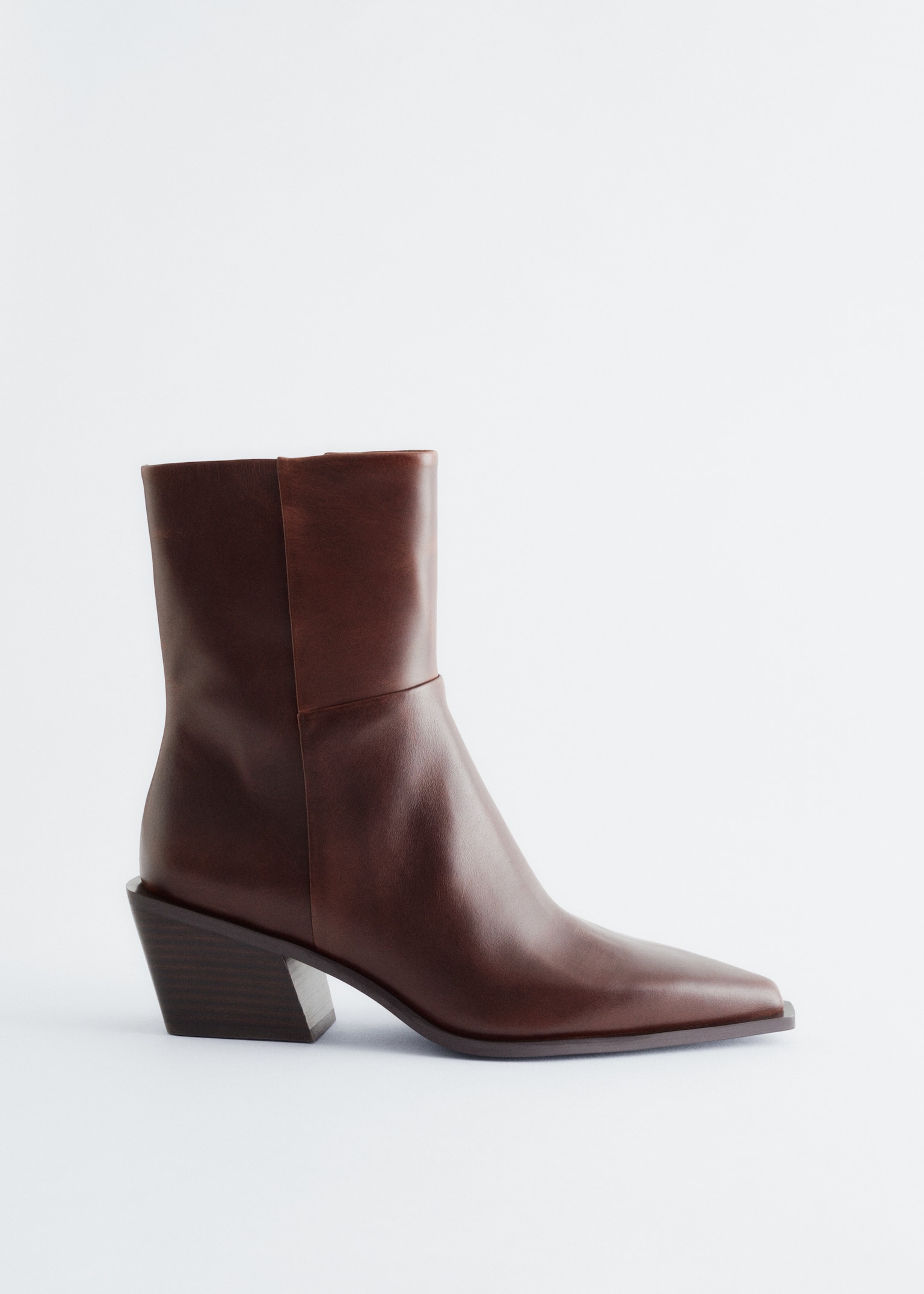 Bottes de cowboy élégantes en cuir - Marron Clair/Noir