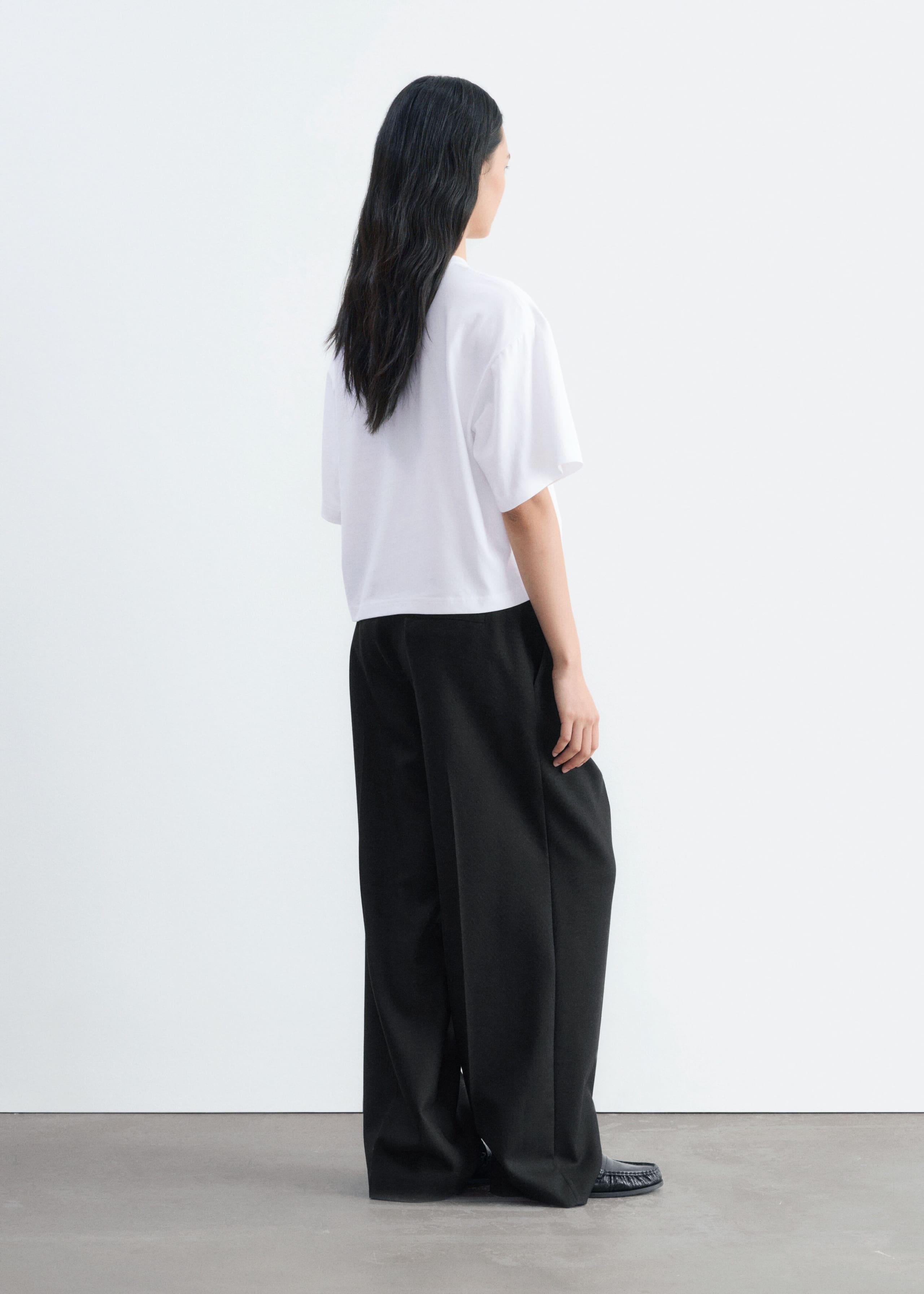 Boxy Cotton T-Shirt - White - Lookbook