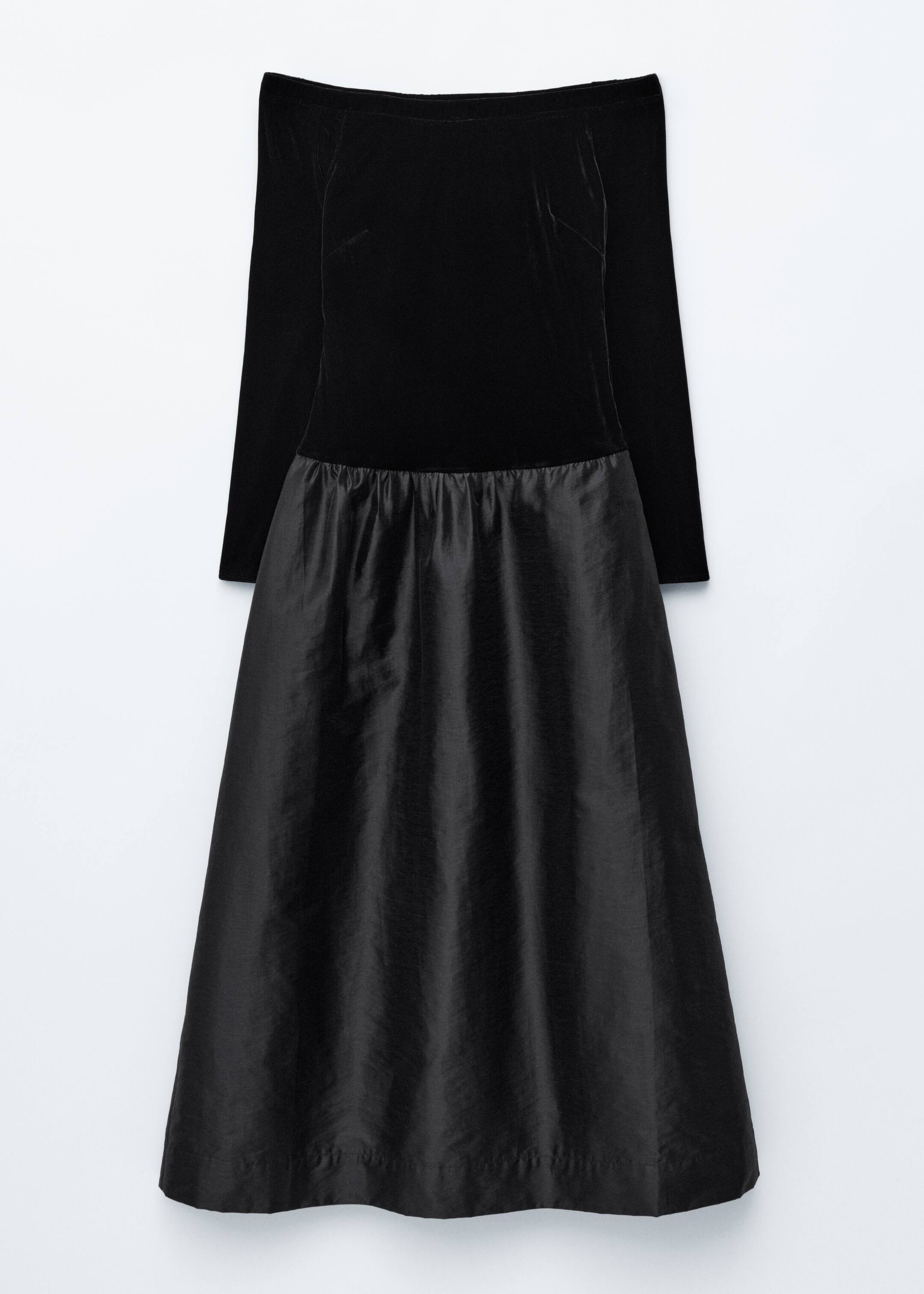 הצגת תמונה גדולה יותר: Off-Shoulder Velvet Midi Dress - שחור - Ladies | H&M IL 6