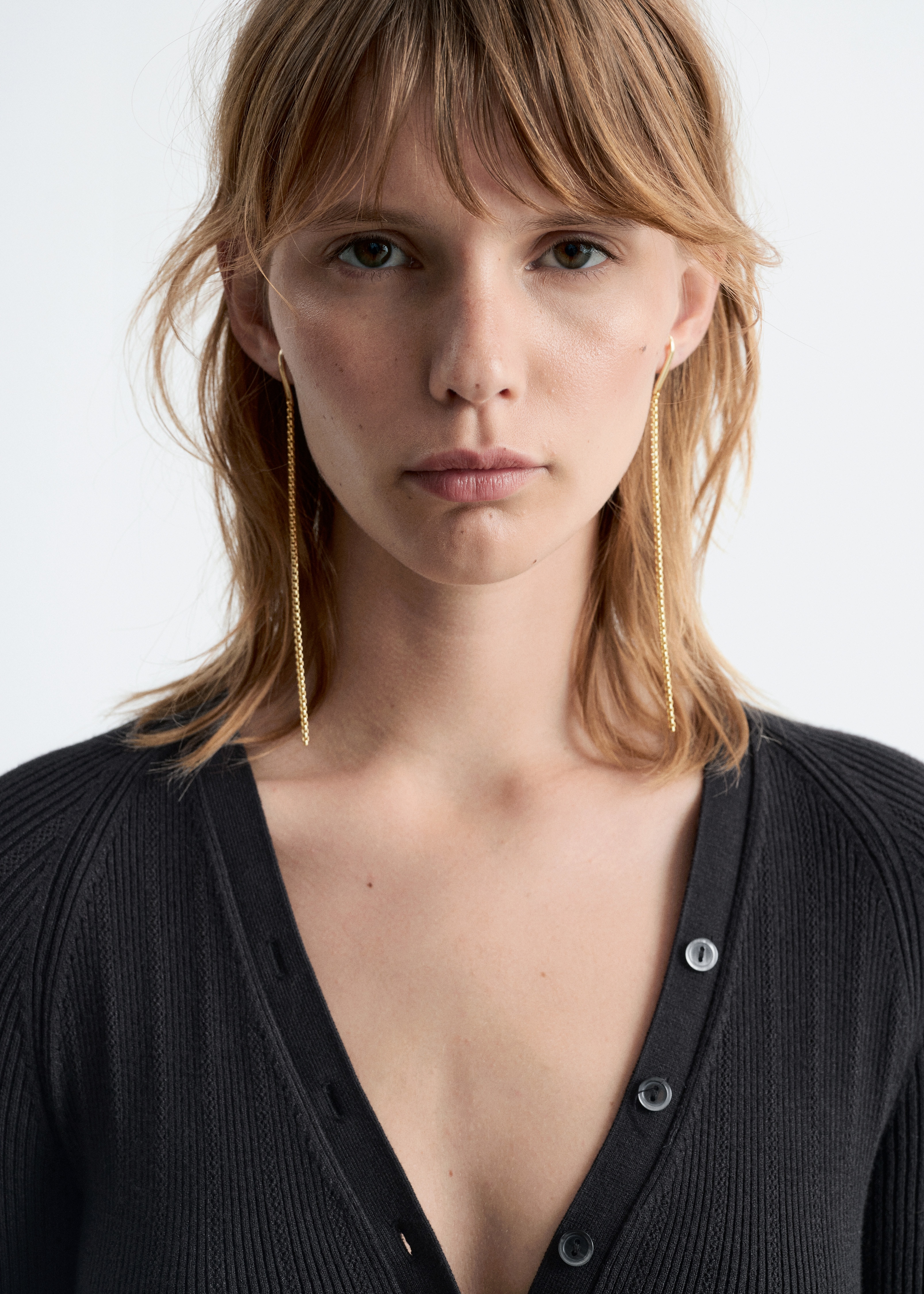 Cercei earcuff cu lanț lung - Aur