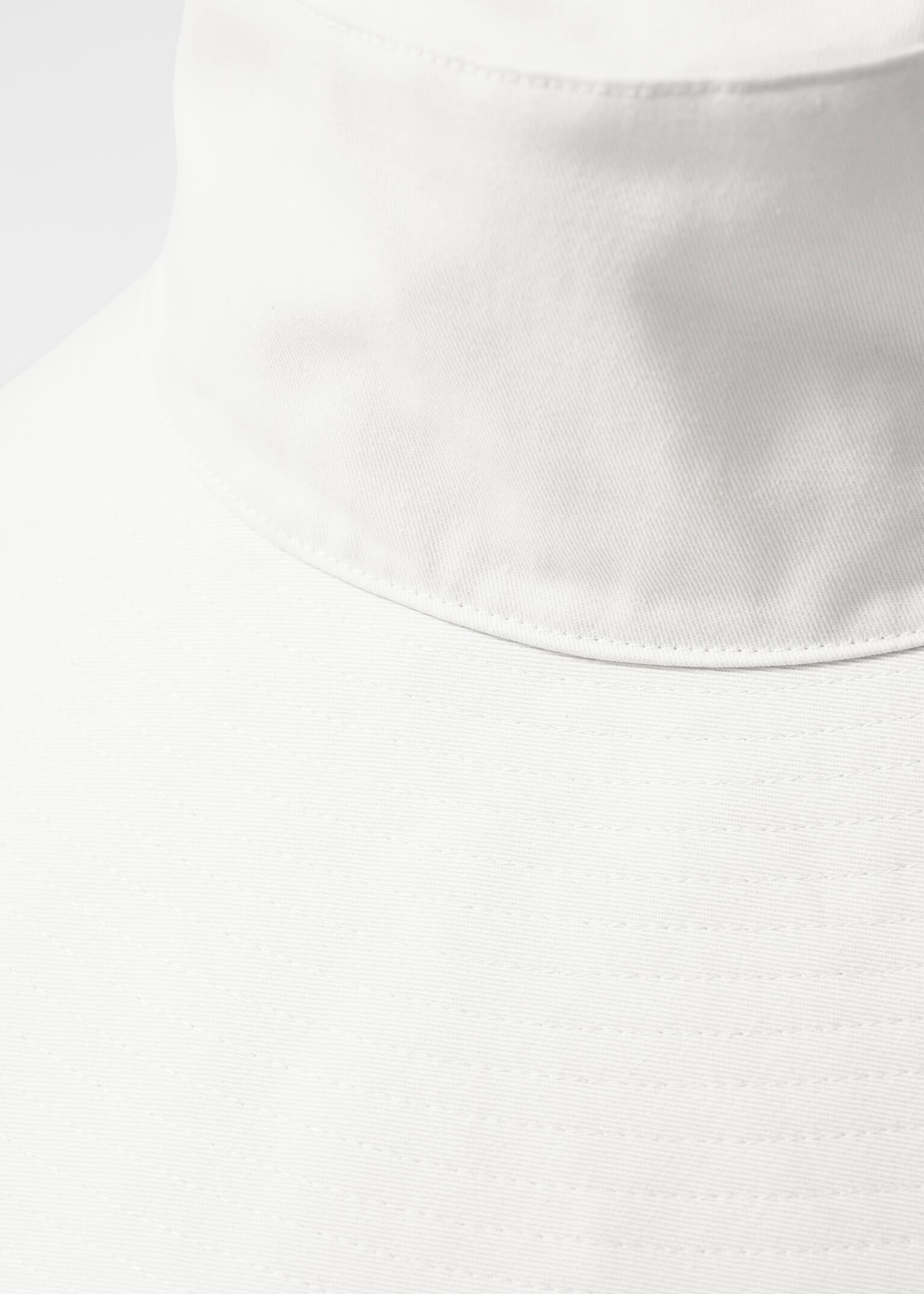 Wide-Brim Cotton Sun Hat - Λευκό/Μαύρο - 3