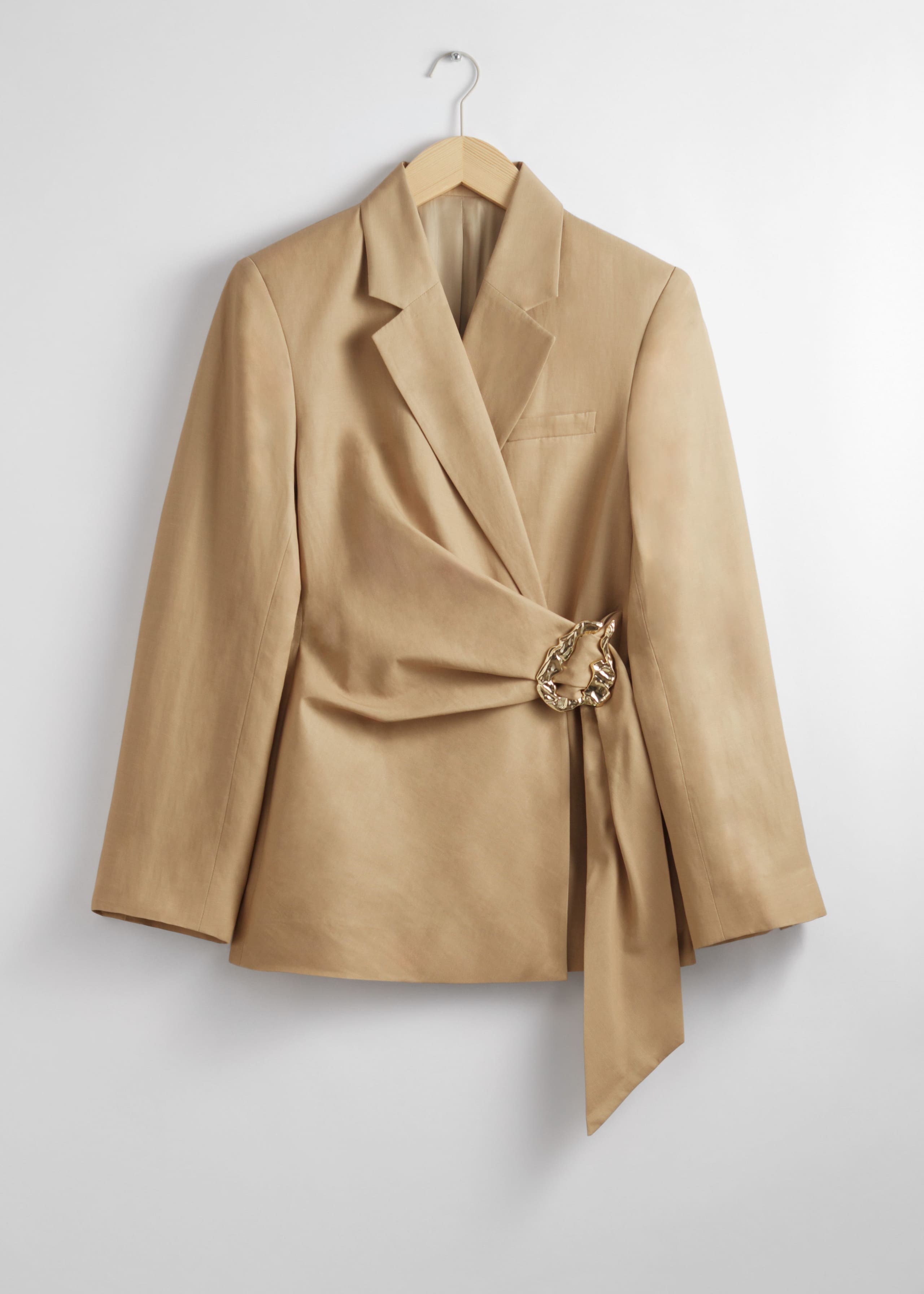 Gold-Buckle Blazer - Beige - Still Life
