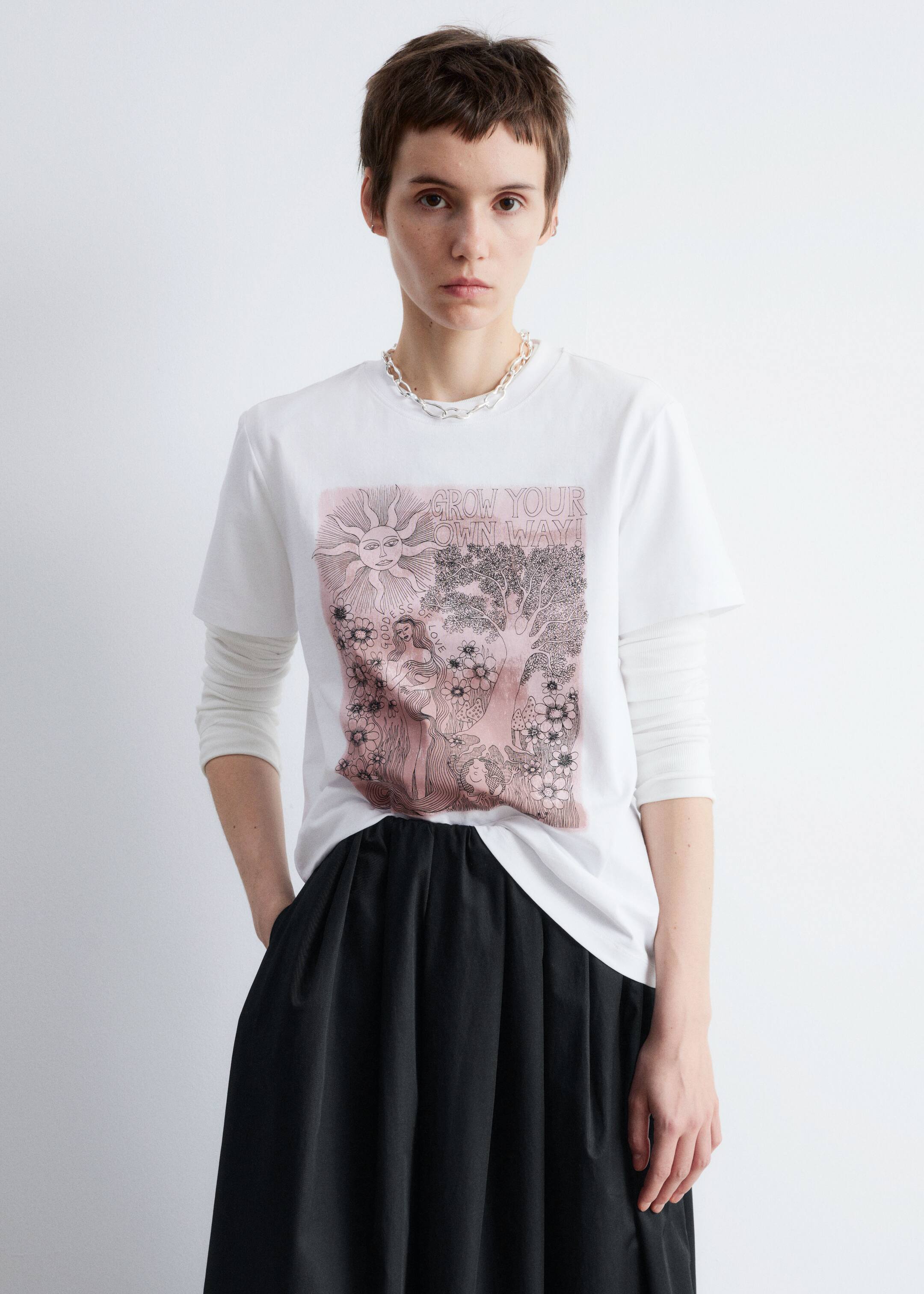 Nagyobb kép megtekintése: Pamut póló - Fehér minta - NŐI | H&M HU 2