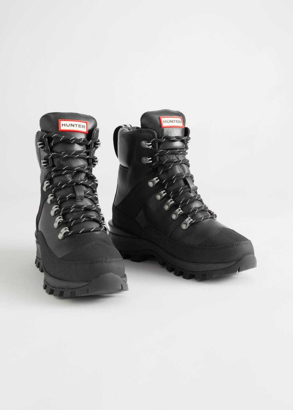 Hunter Water Proof Leather Boots - Black - Natura morta