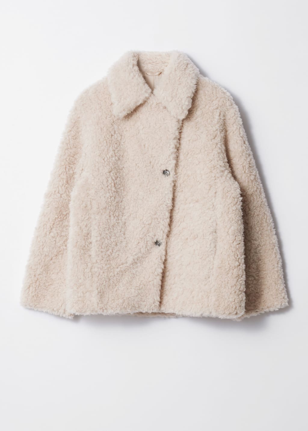 Chaqueta de pelo sintético en mezcla de lana