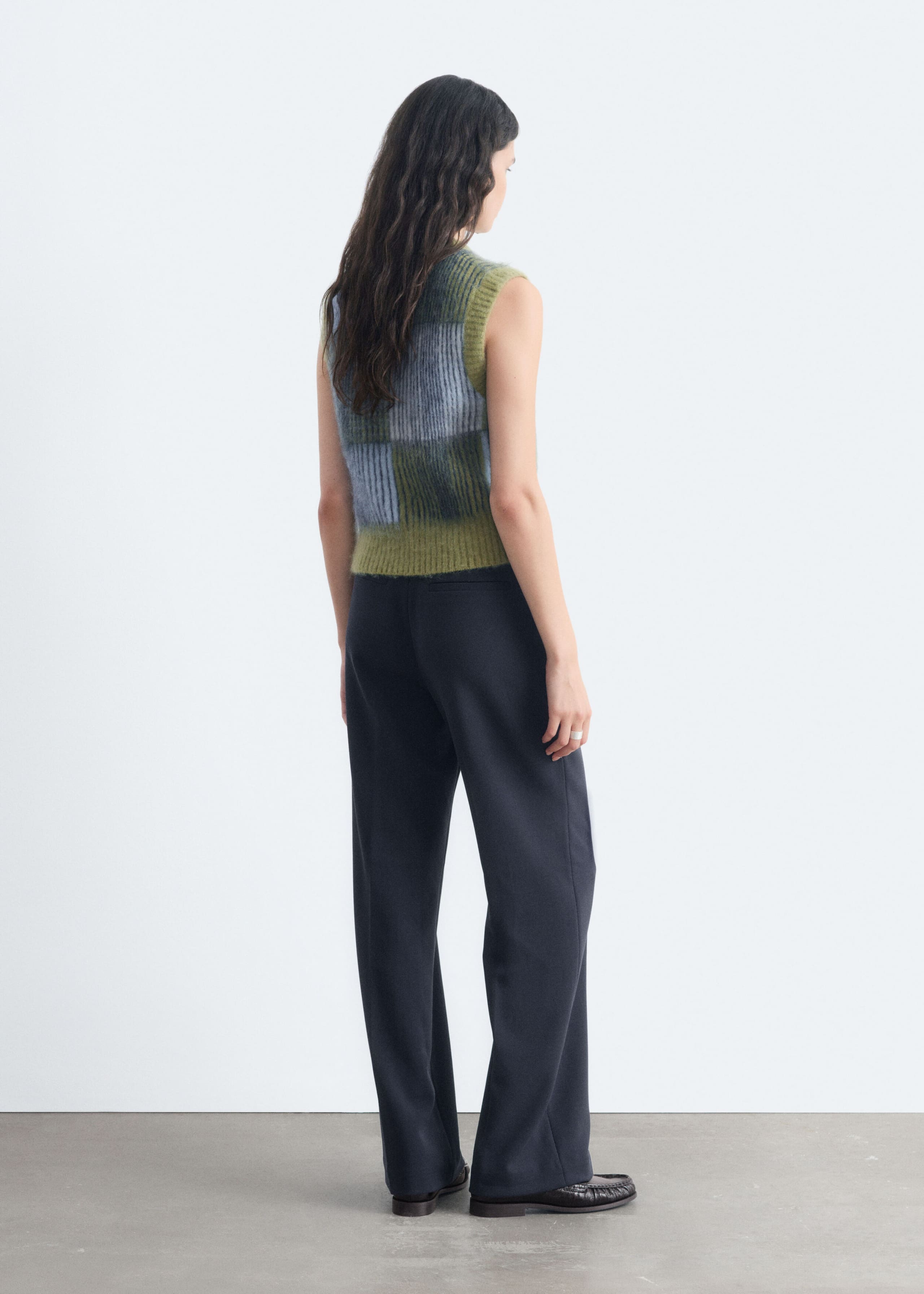 Tailored Press Crease Trousers - Dark Brown - Lookbook
