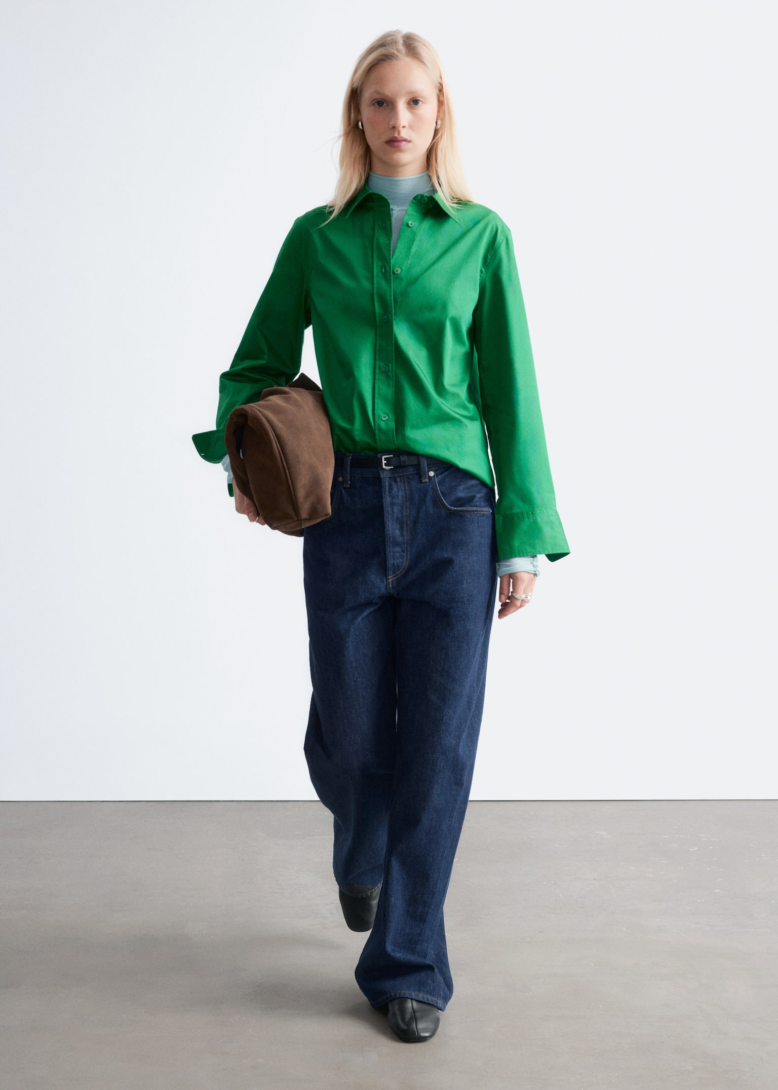 Bomuldsskjorte - Grøn/Flødefarvet - 7