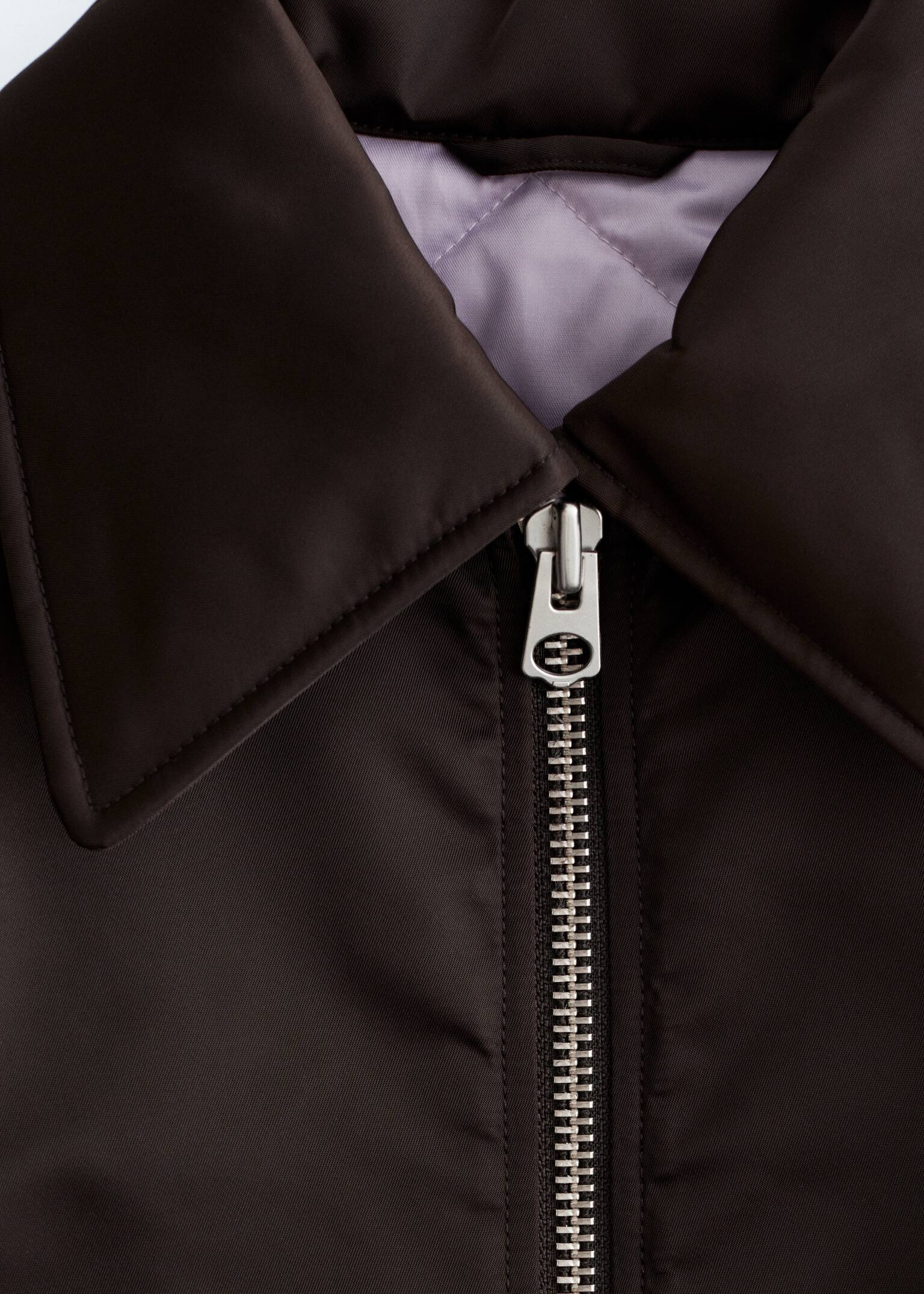 Verkürzte Bomberjacke - Dunkelbraun/Khaki-Braun - 11