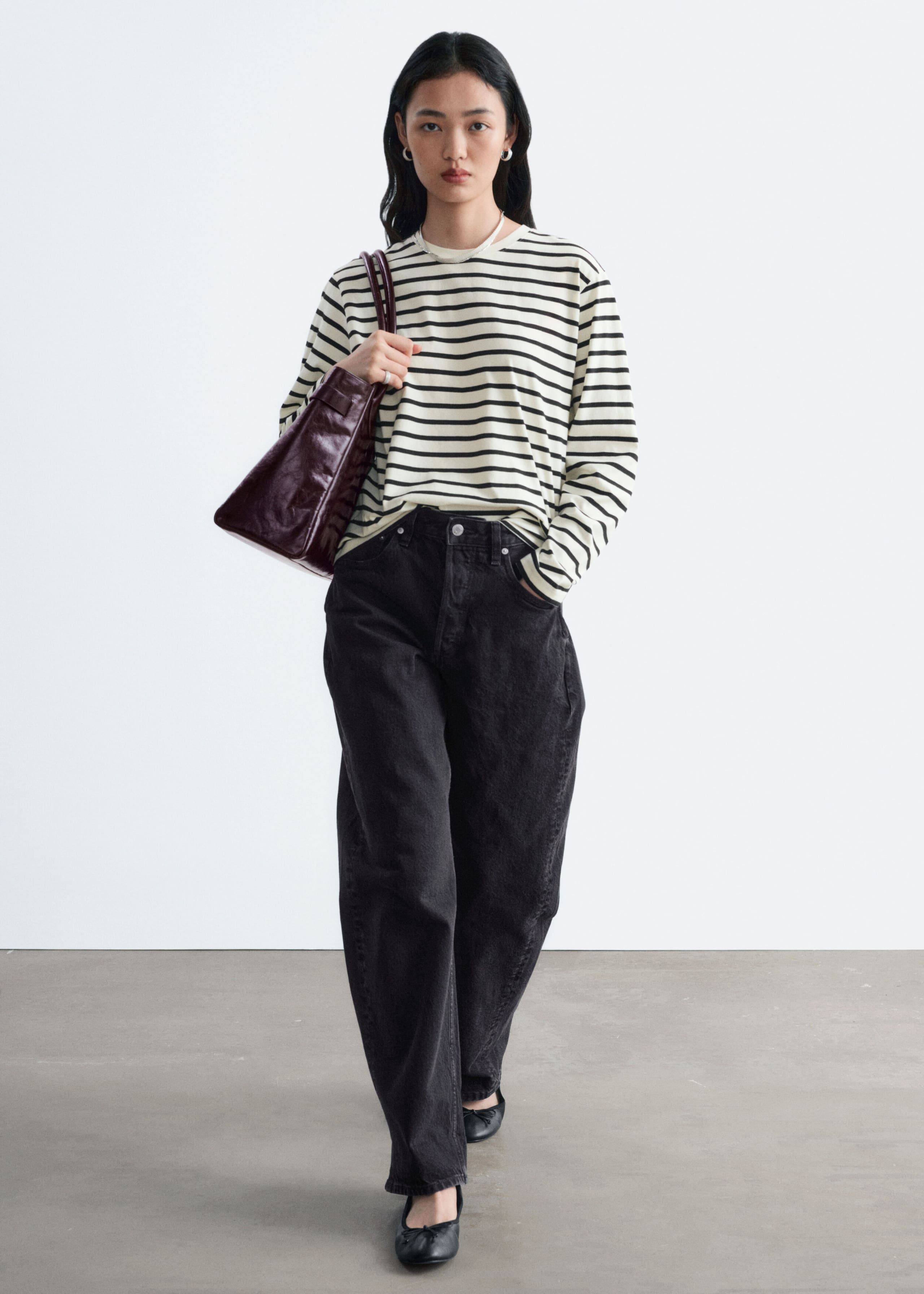 Cotton Jersey Top - Off White/Stripes - Lookbook