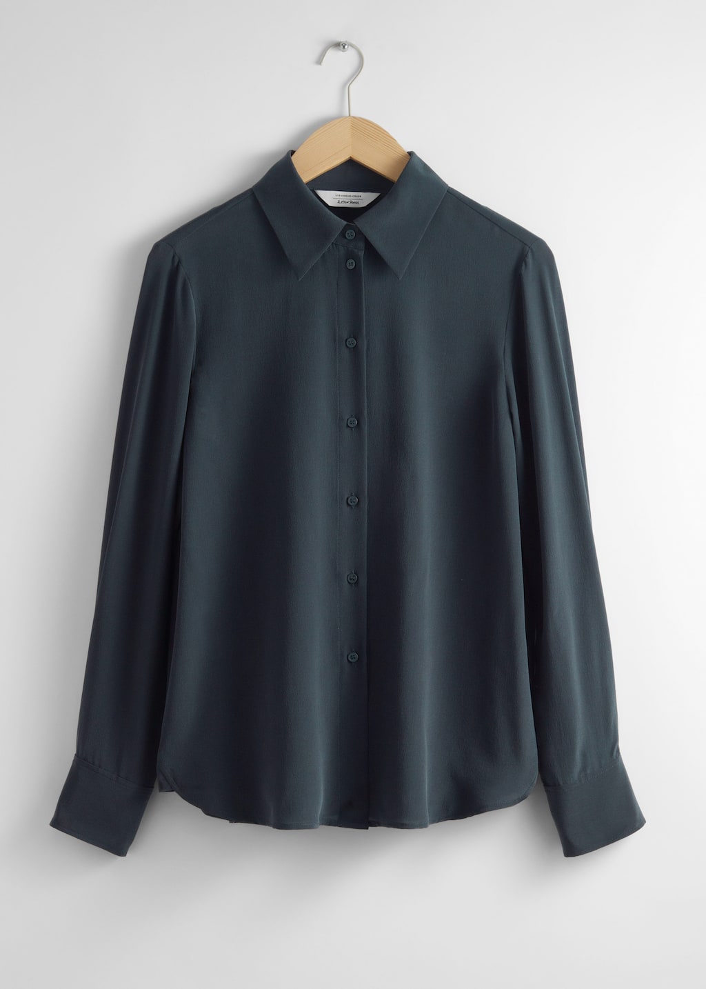 Camicia in seta di gelso - Blu navy - Natura morta
