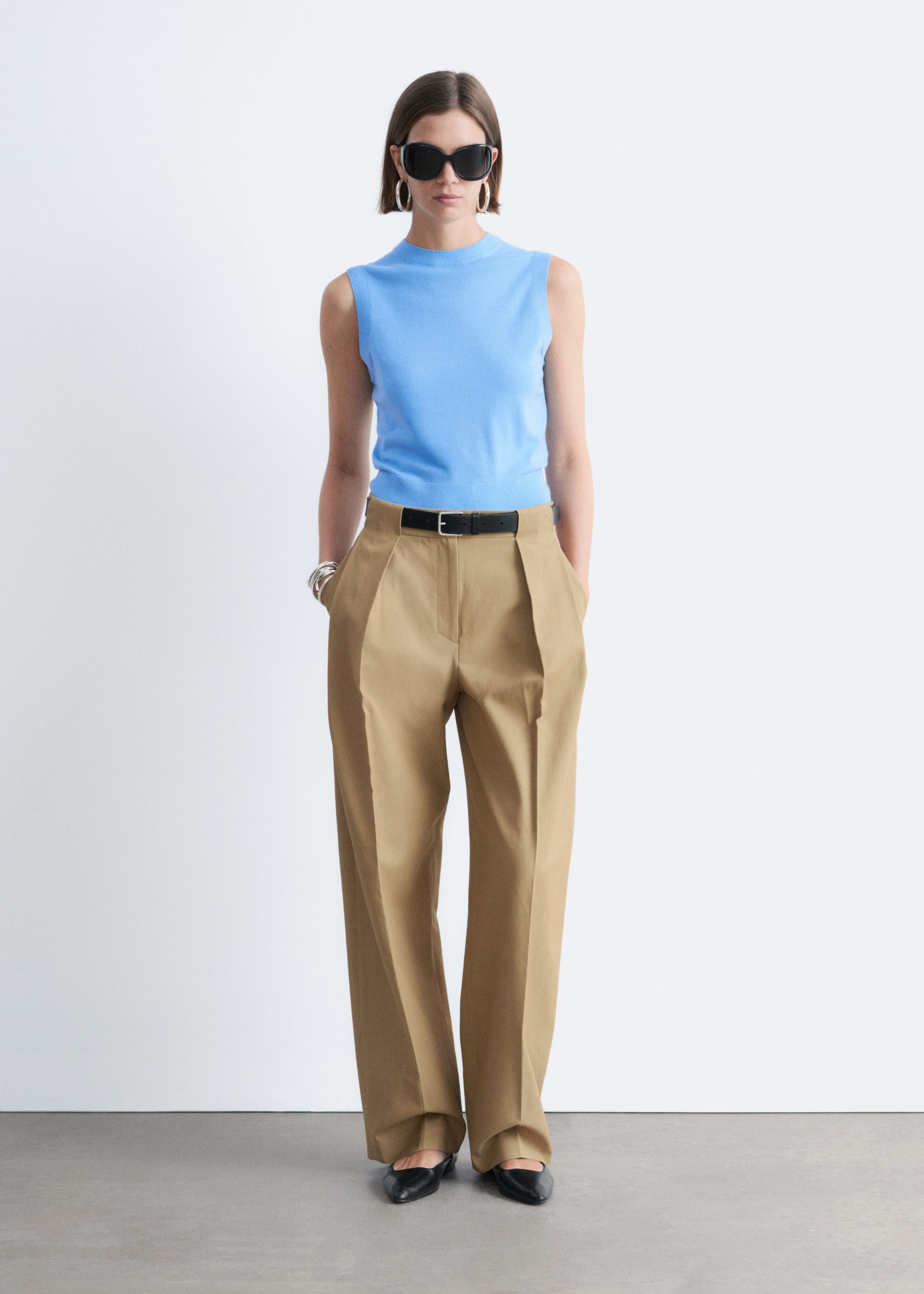 Image of Pleated Barrel-Leg Trousers