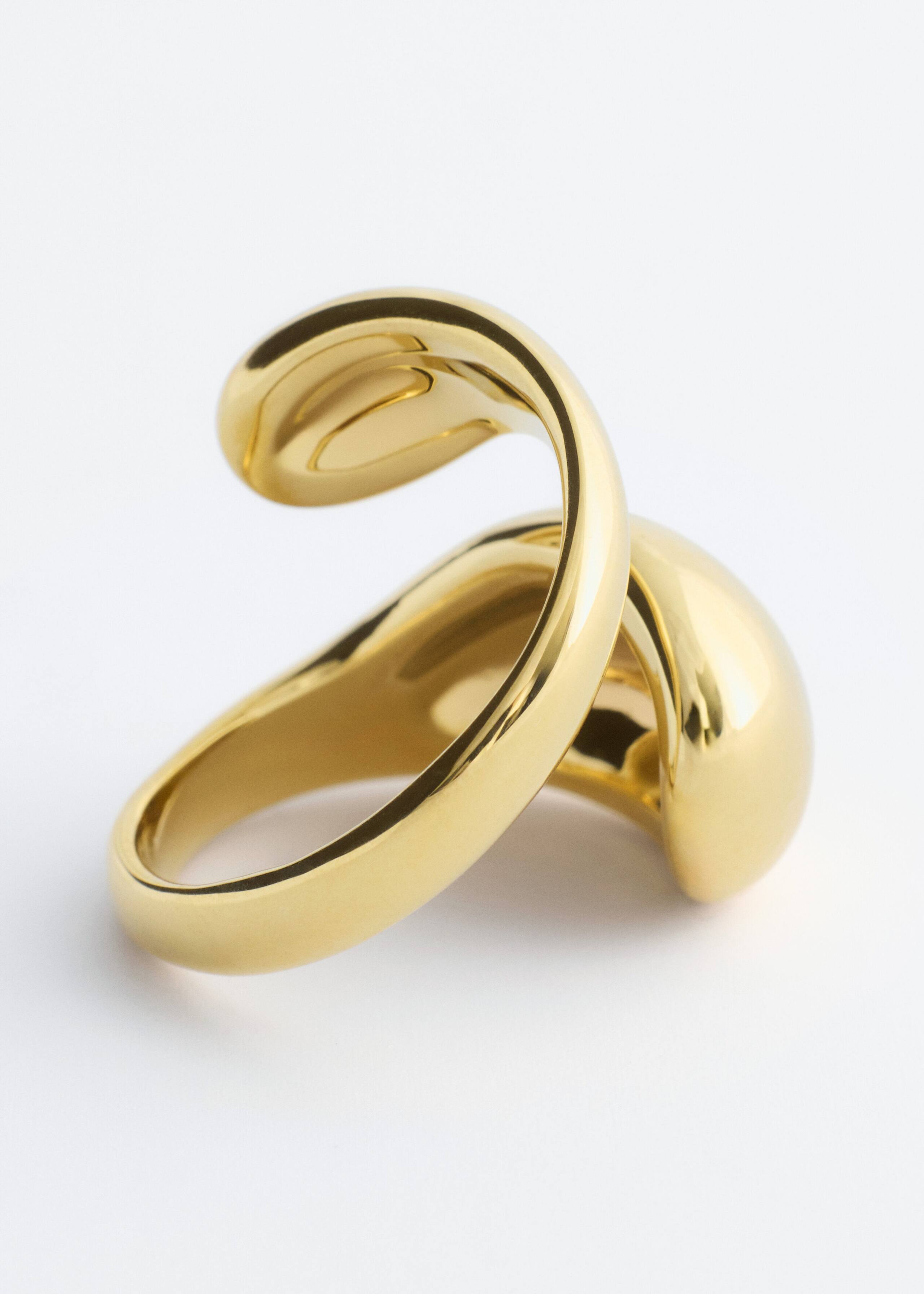 Double-Twist Sculptural Ring - Gold/Beige - Still Life