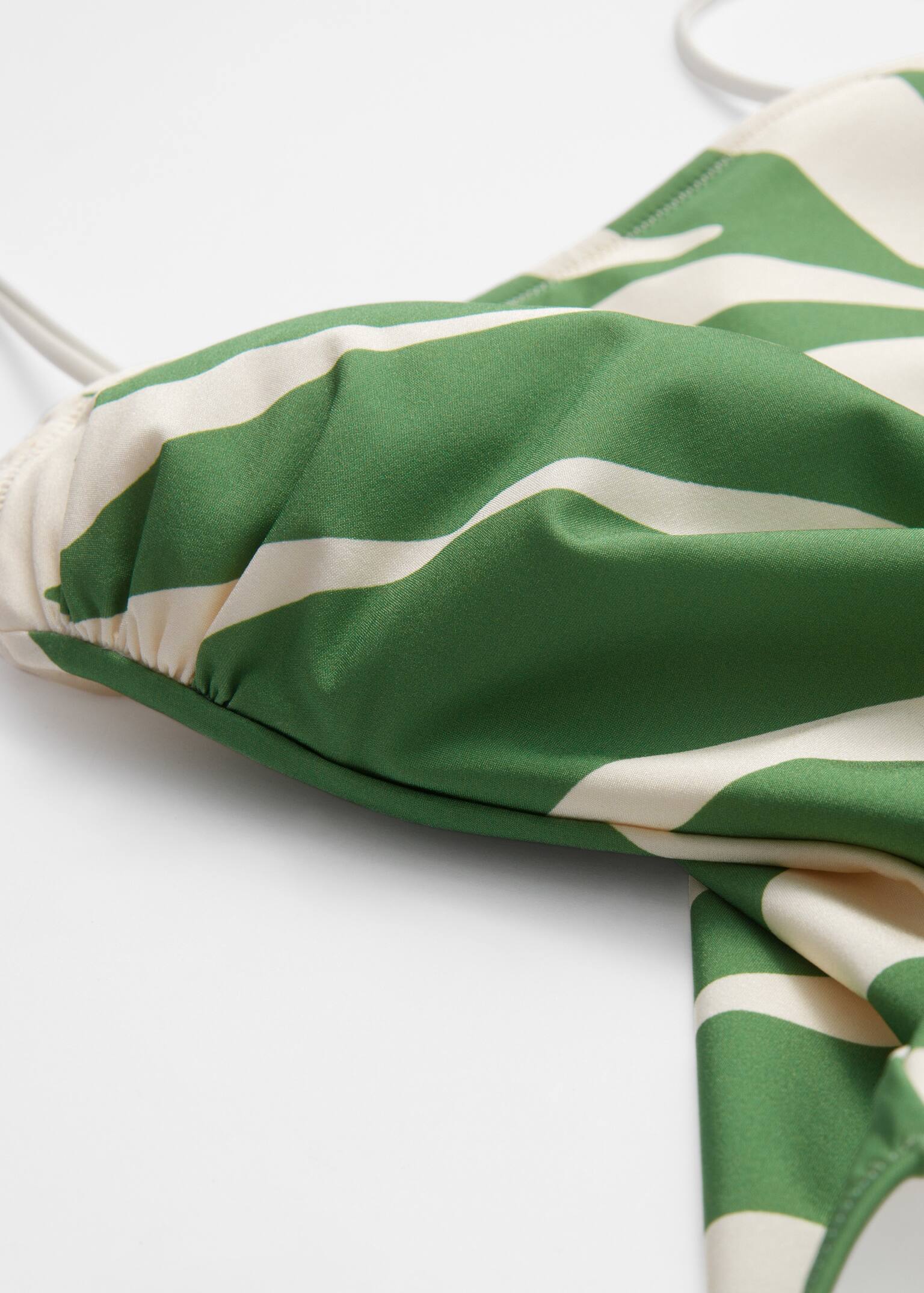 Badpak met smalle bandjes - Groene bladprint - 6