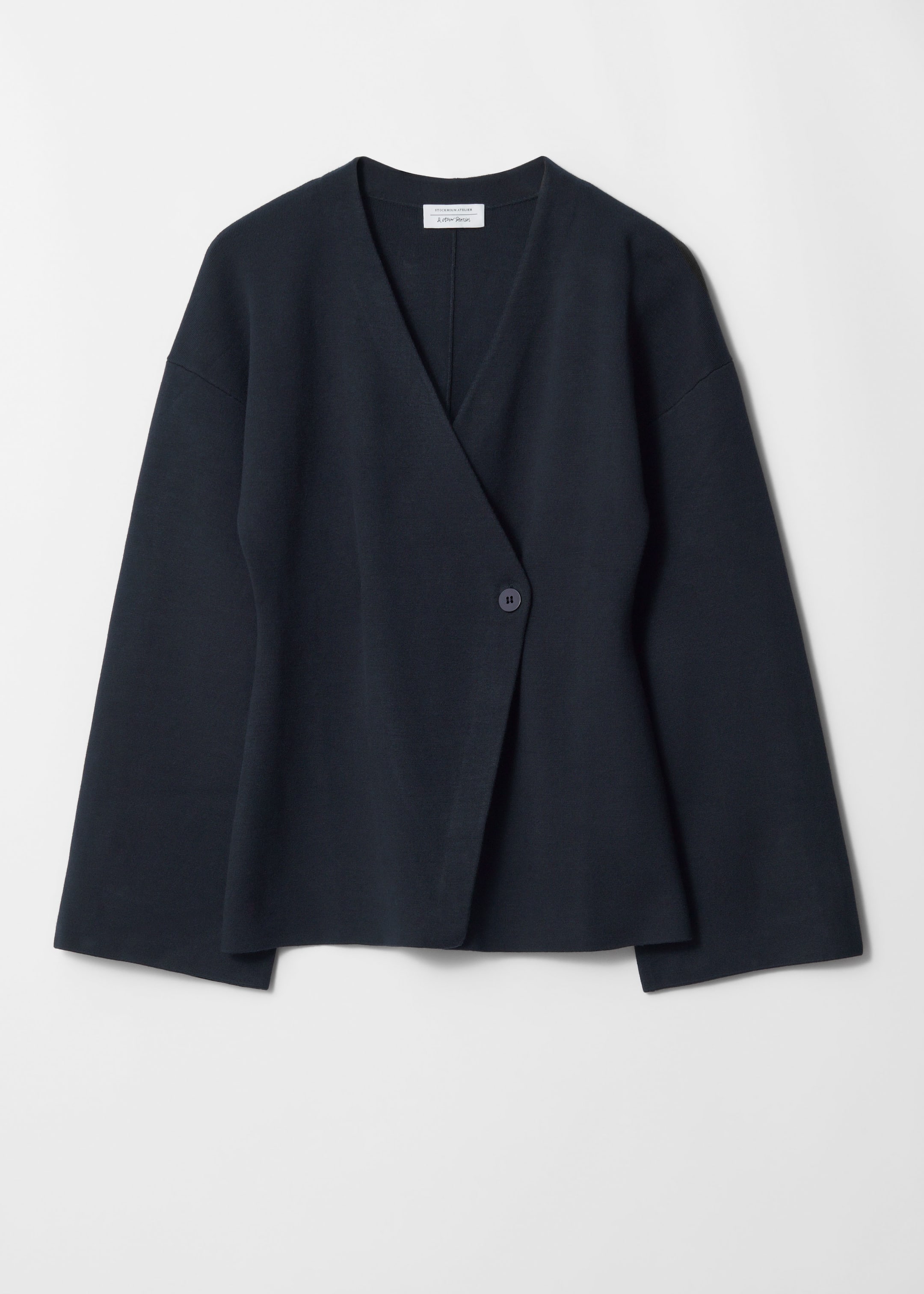 Visa större bild: Asymmetrisk cardigan - Marinblå - DAM | H&M SE 5