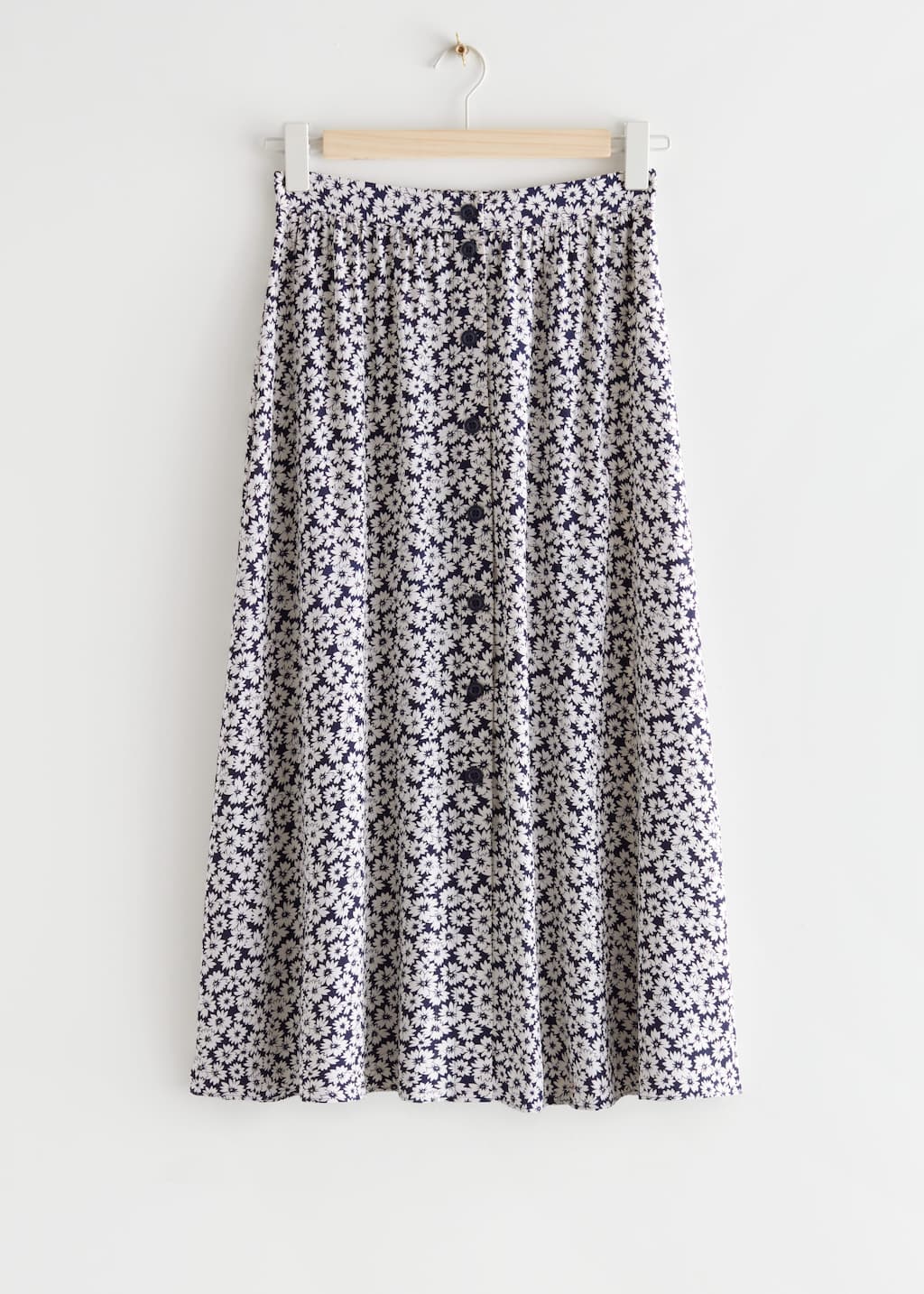 ButtonedMidiSkirt - Red/White - Bodegón