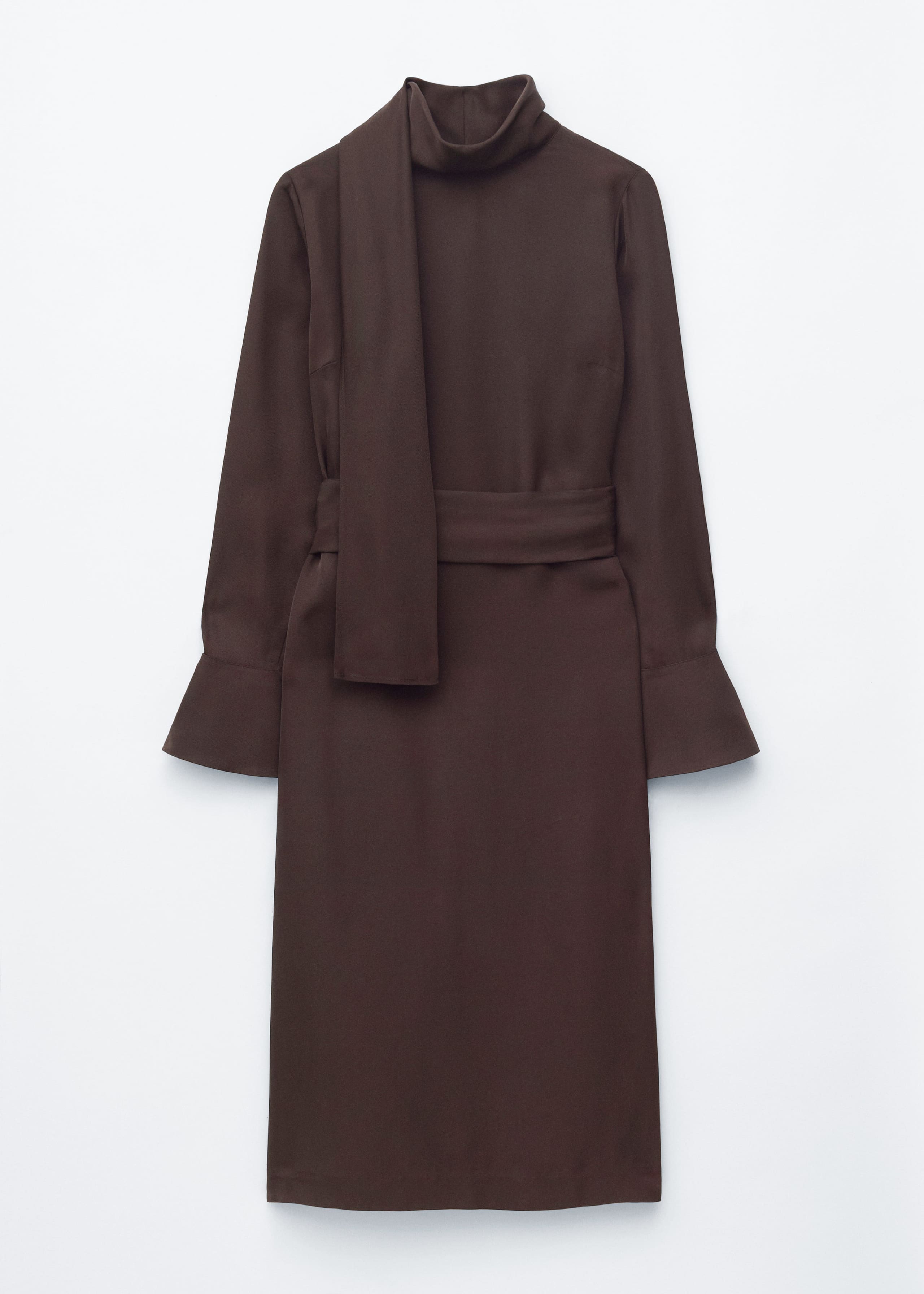 Scarf-Neck Midi Dress - Green/Micro dots - Still Life