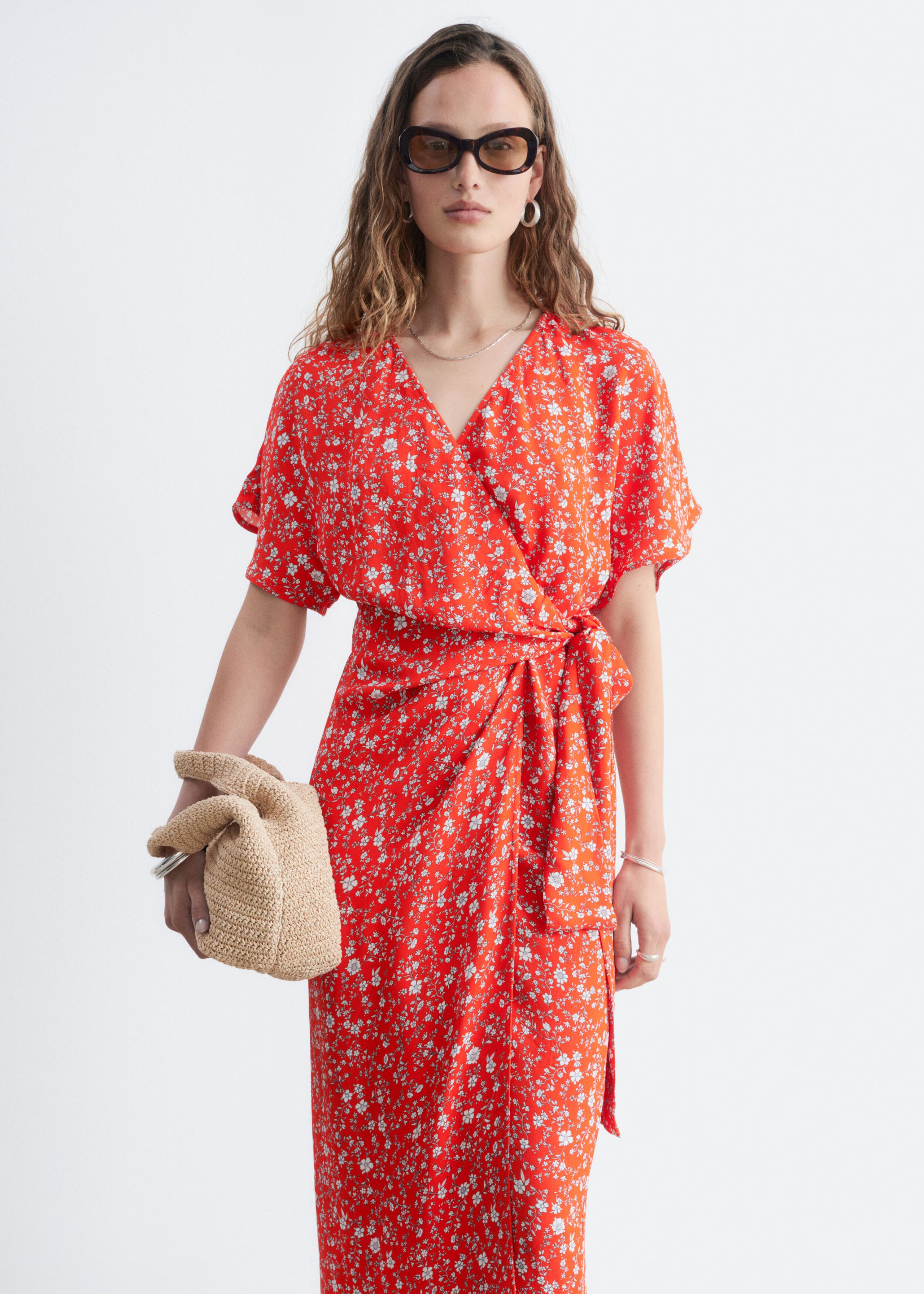 Wrap Midi Dress - Blue/Pink - Still Life