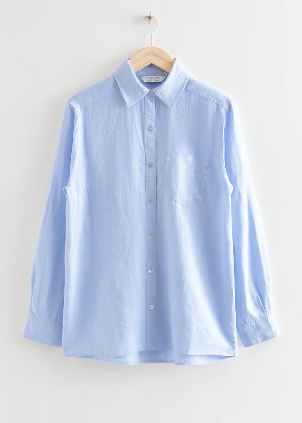 Camicia in lino con tasca applicata - Verde brillante - Natura morta