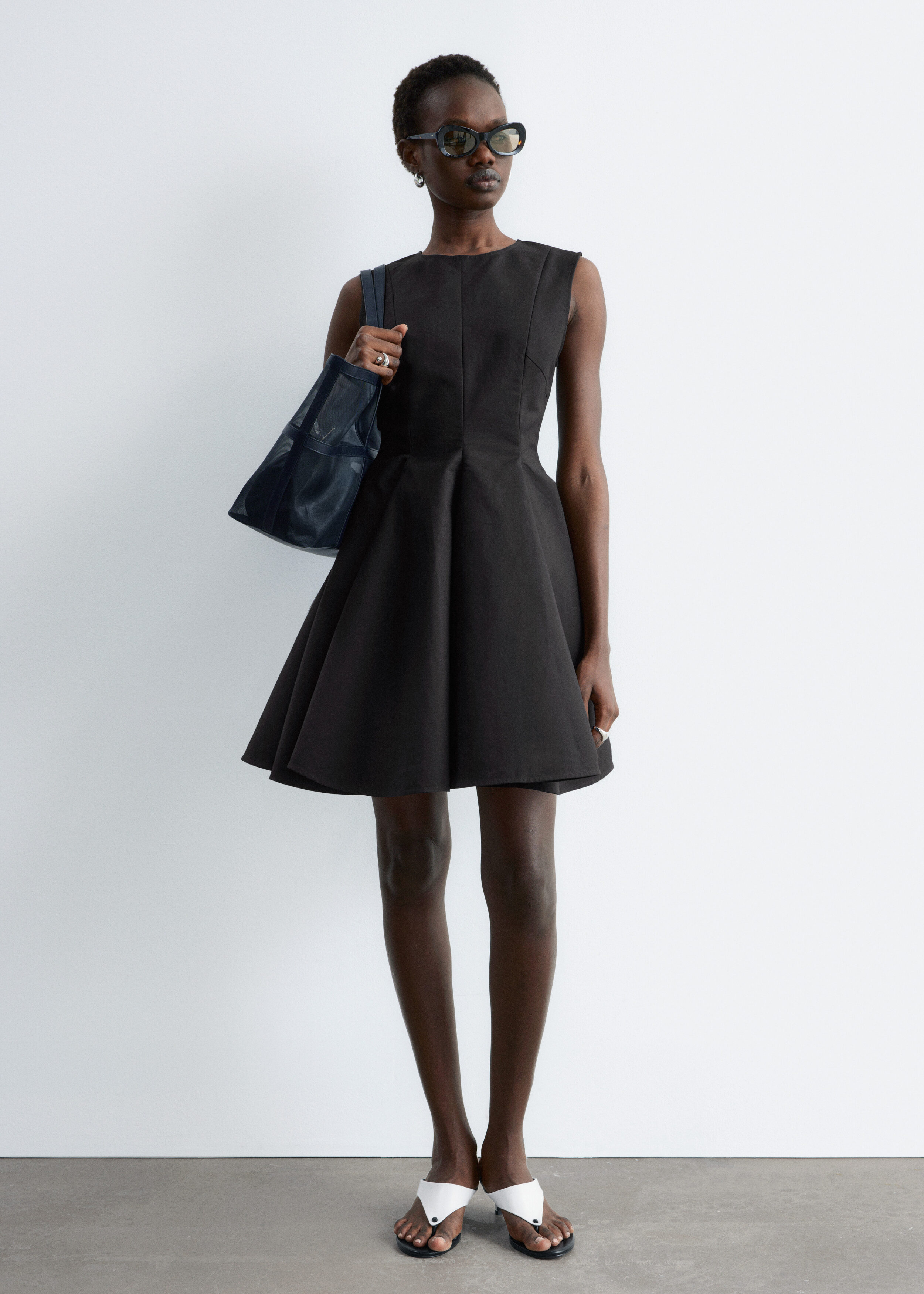 Pleated Mini Dress - Black - Mini dresses - & Other Stories US