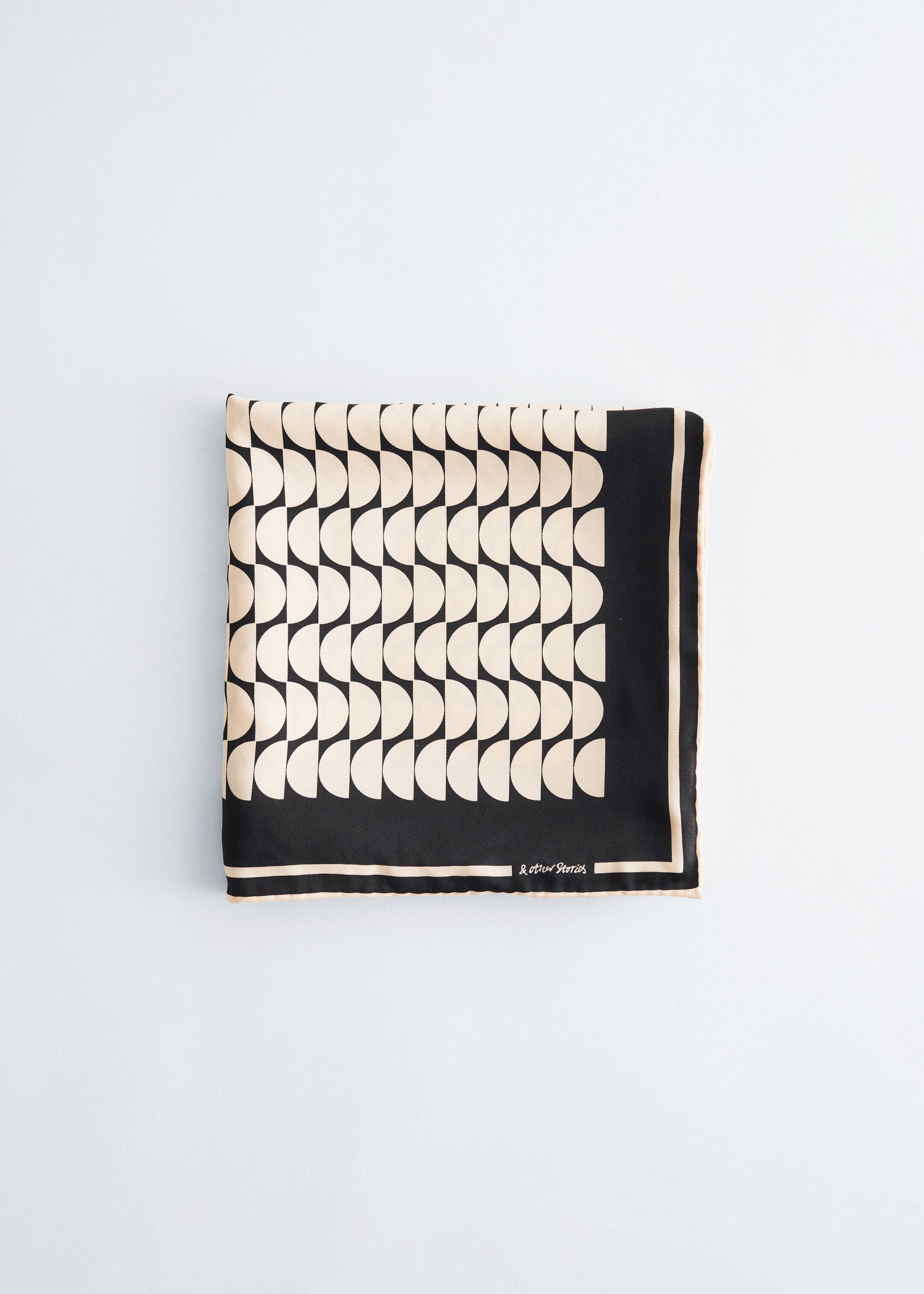 View larger image: Graphic-Print Square Silk Scarf - Light Beige/Black - Ladies | H&M GB 5