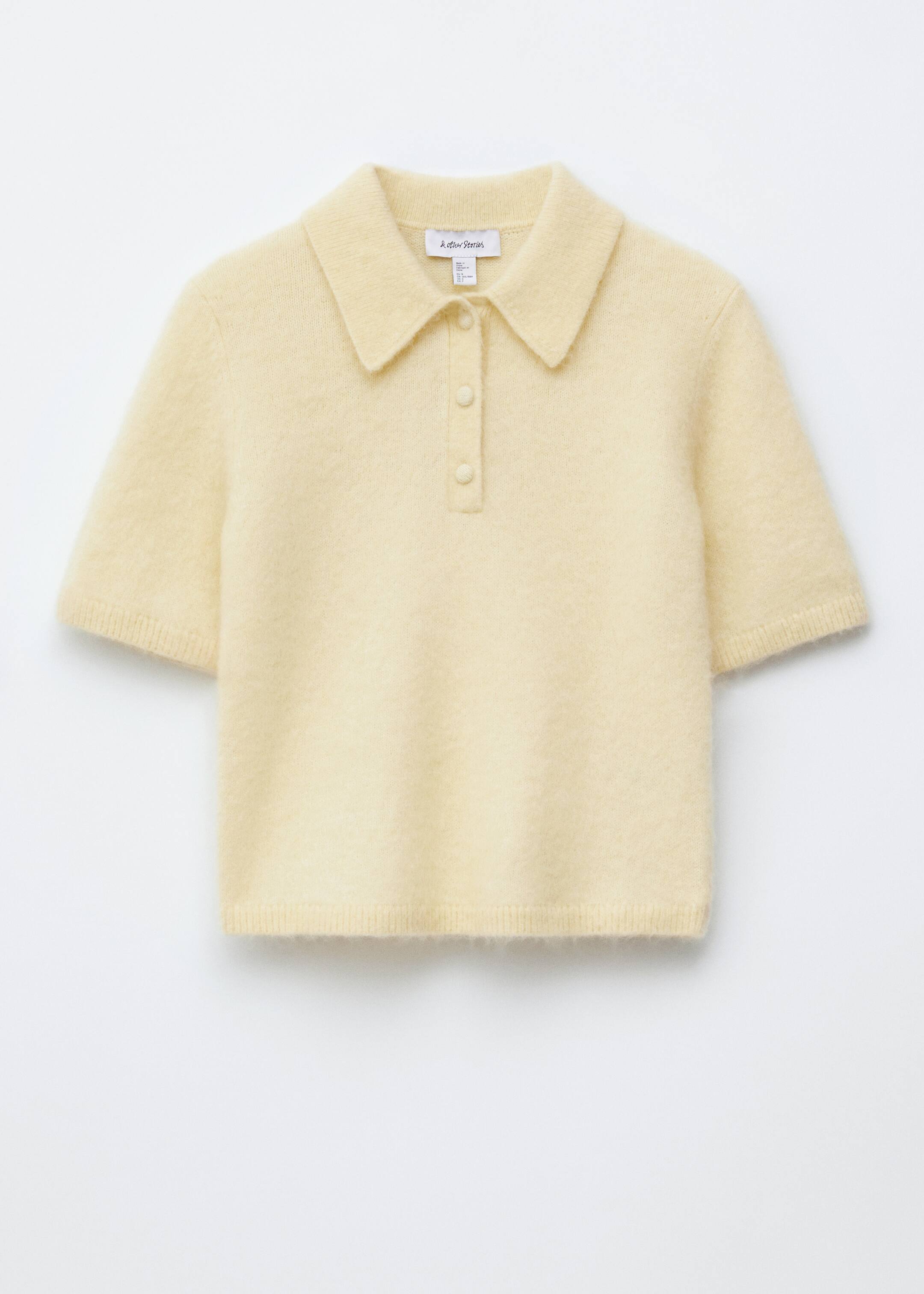 Προβολή μεγαλύτερης εικόνας: Πλεκτό Polo T-Shirt με Βουρτσισμένη Υφή - Ανοιχτό Κίτρινο - Ladies | H&M GR 6