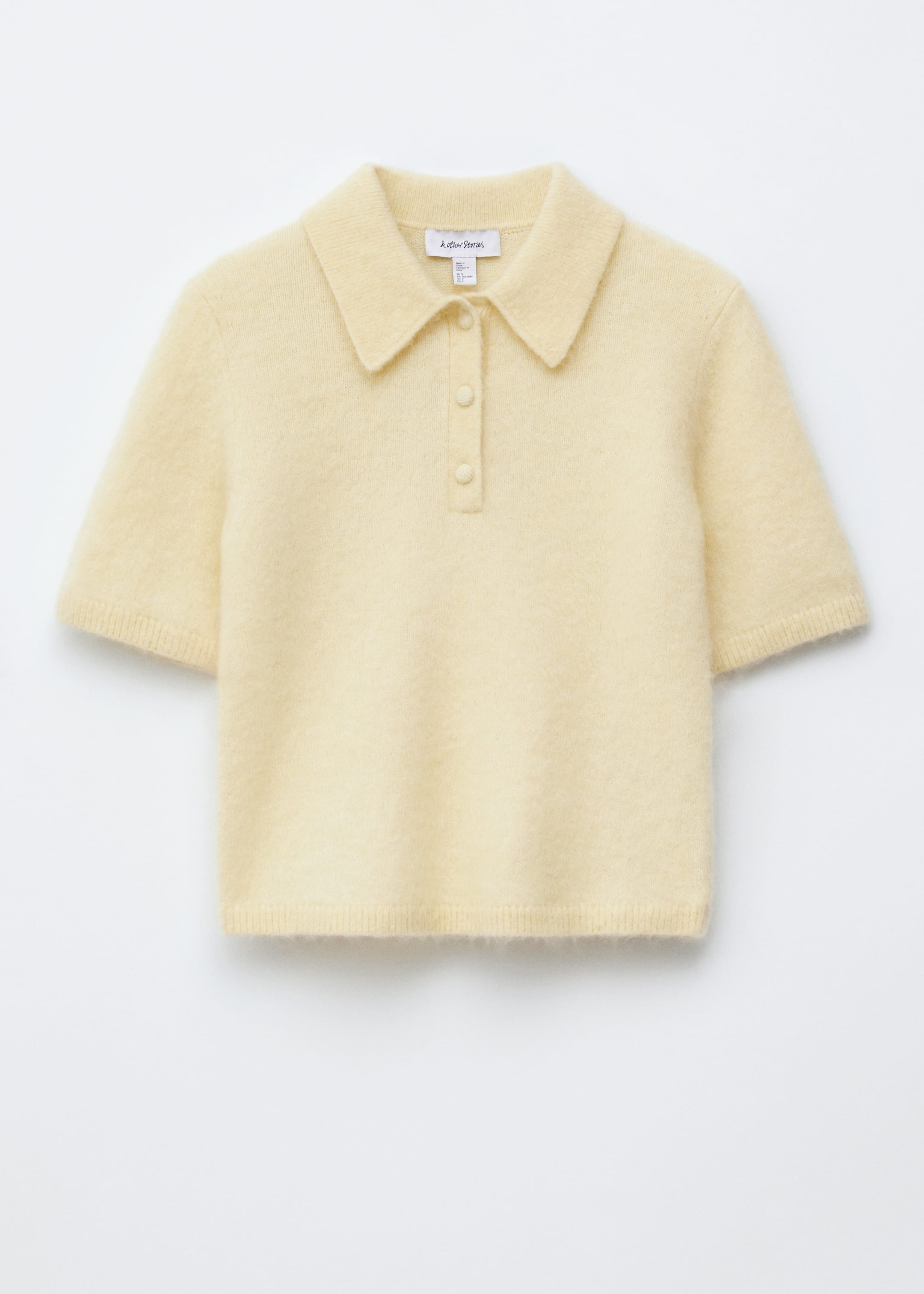 View larger image: Brushed Knit Polo T-Shirt - Light Yellow - Ladies | H&M GB 6
